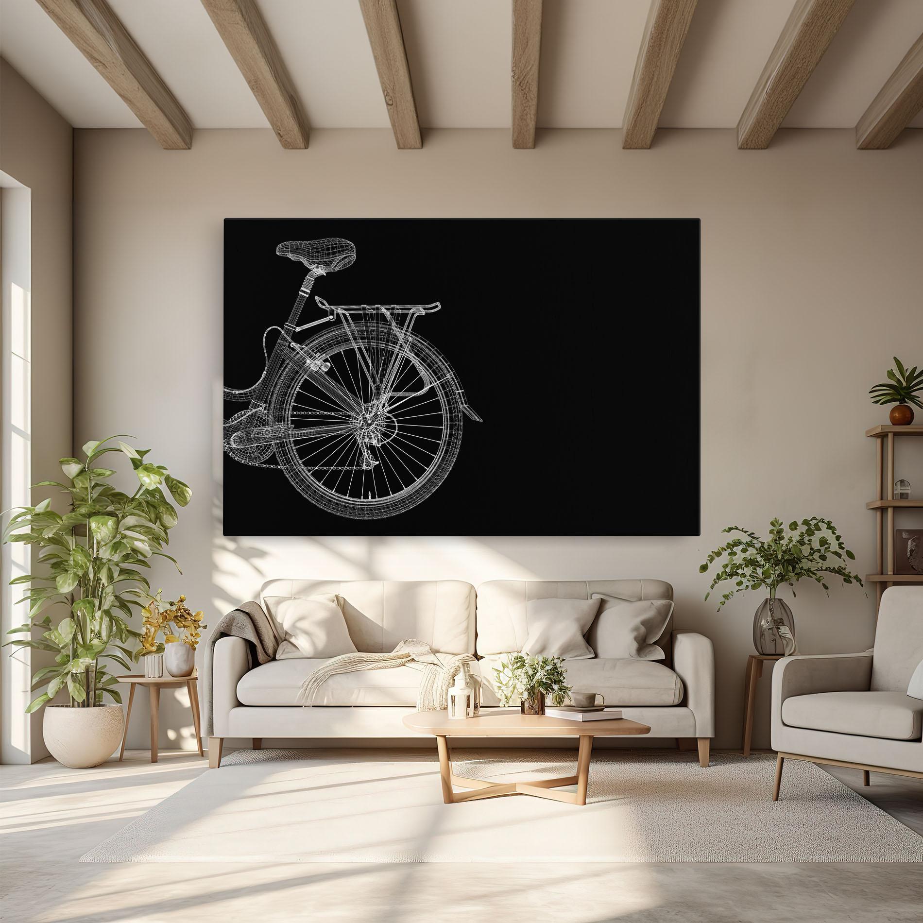 Leinwandbild 3d Wire Model Bike mockup 6