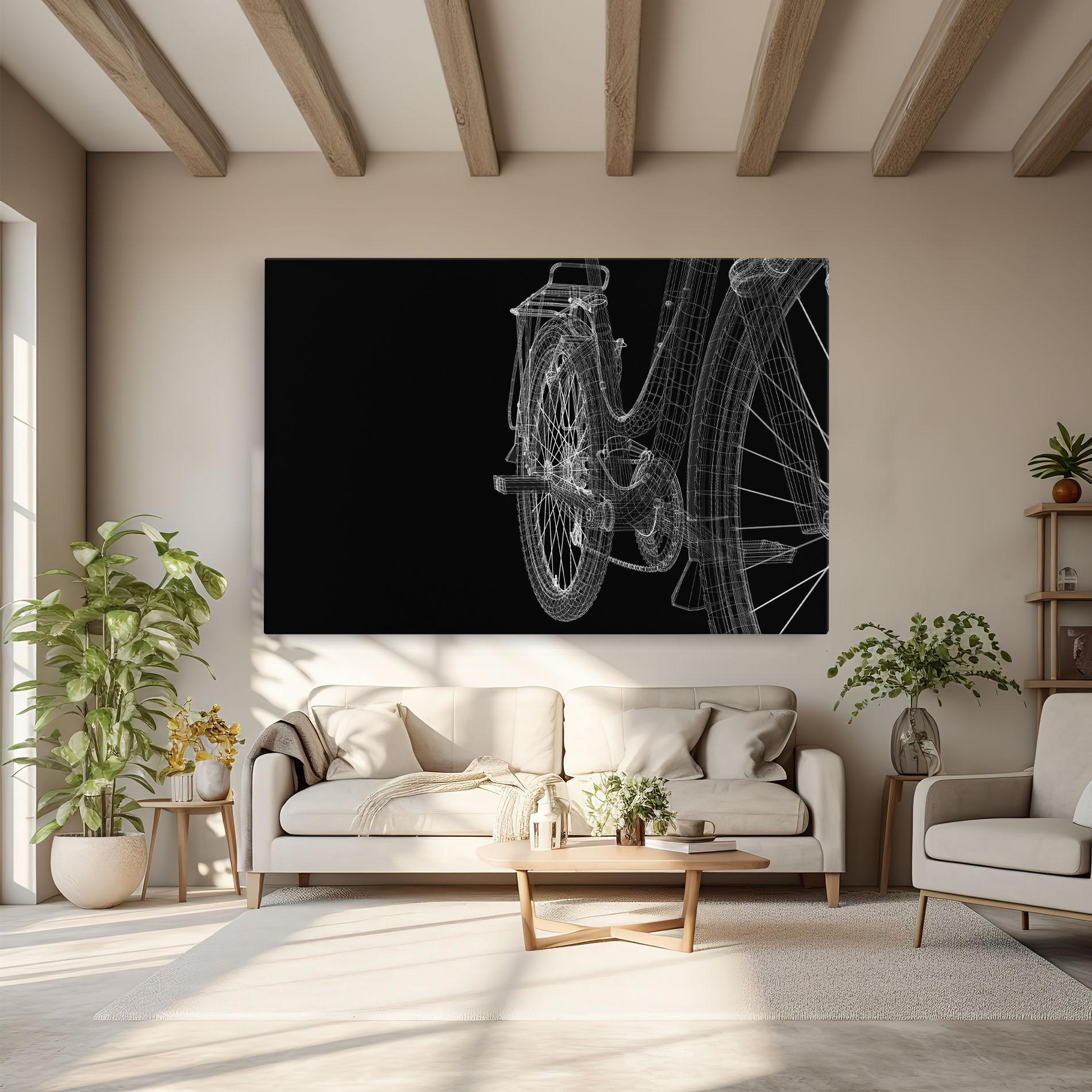 Leinwandbild Bike Wire Model 3d mockup 6