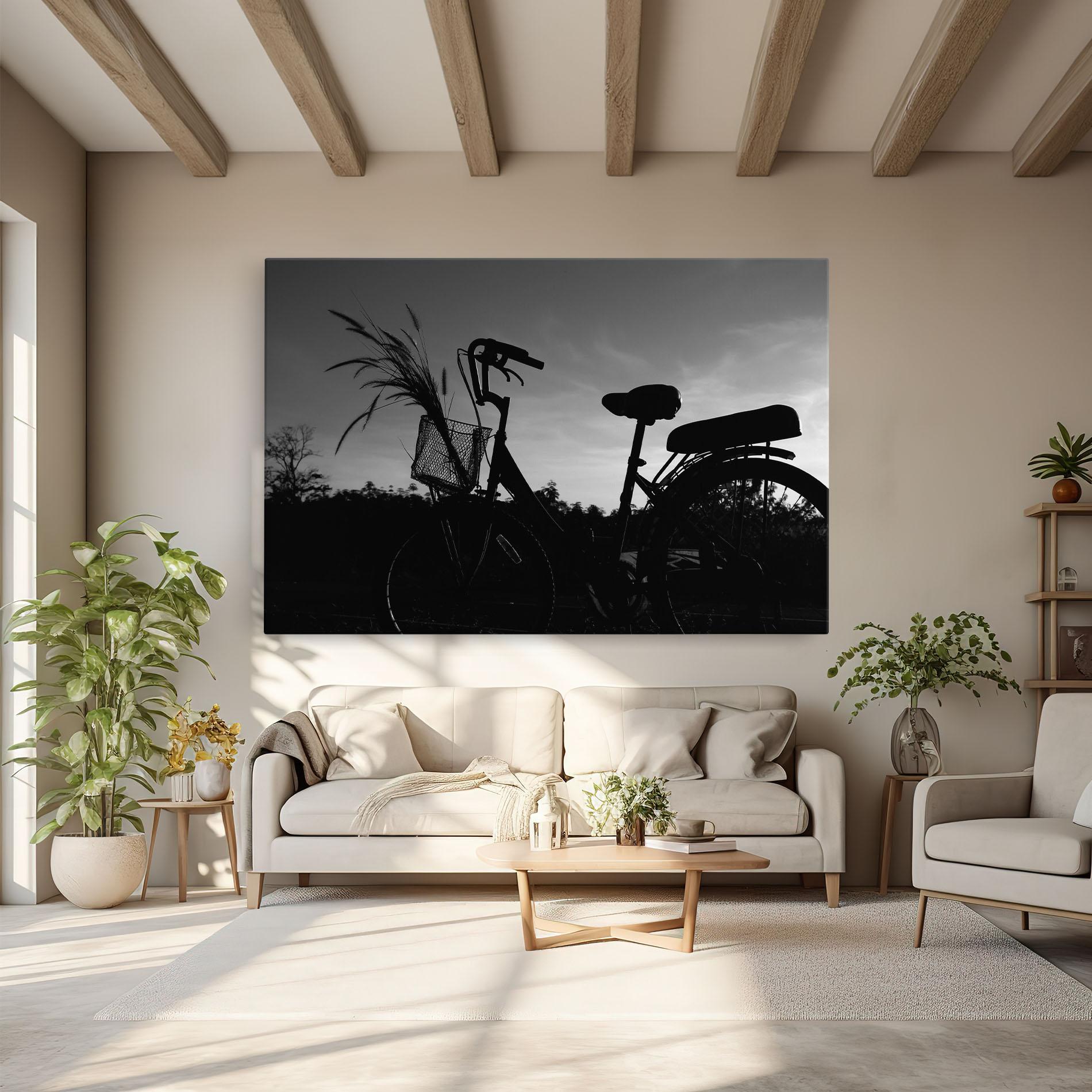 Leinwandbild Black Bike Shilouette mockup 6