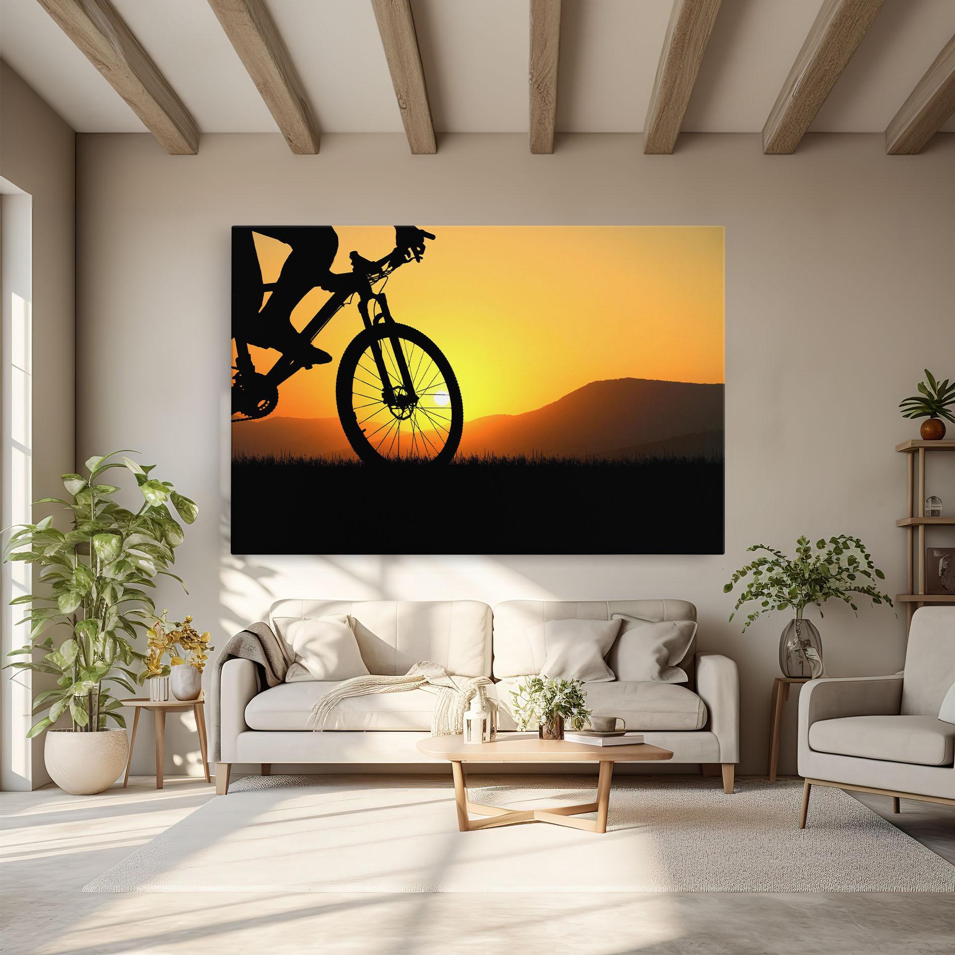 Leinwandbild Mtb Silhouette View mockup 6