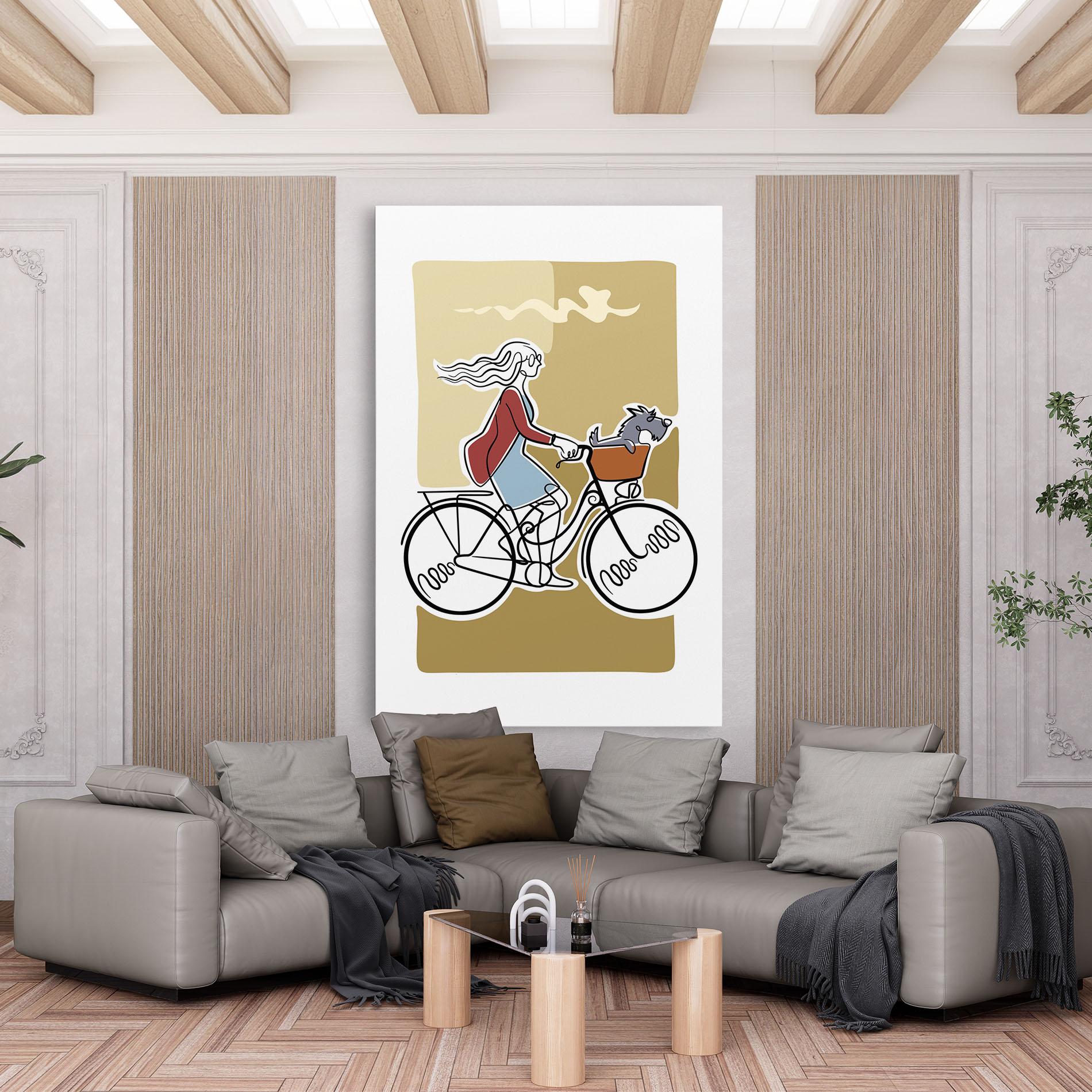 Leinwandbild Dog On Bike mockup 6