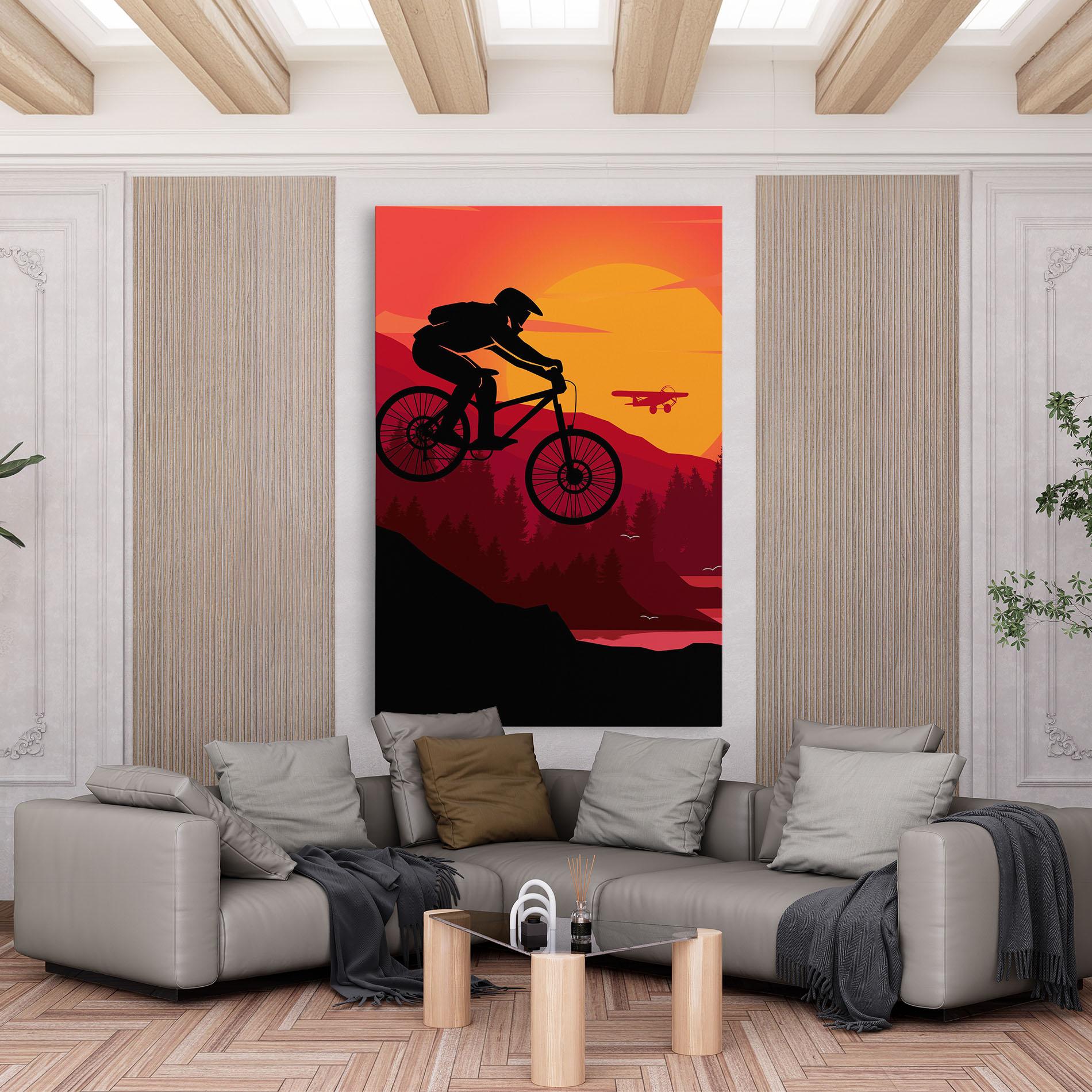 Leinwandbild Mountain Bike Sunset mockup 6