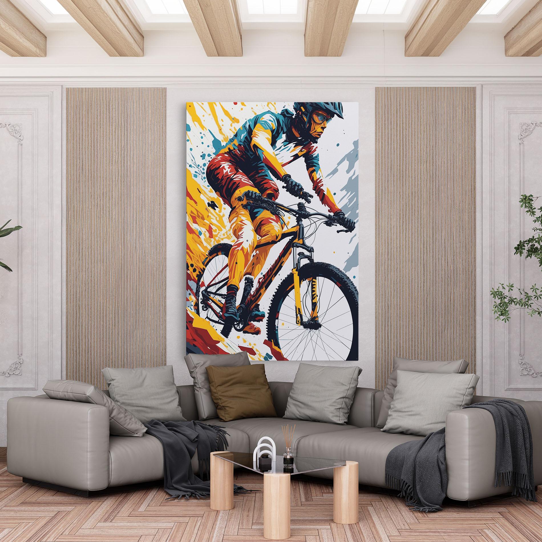 Leinwandbild Yellow Bike Art mockup 6