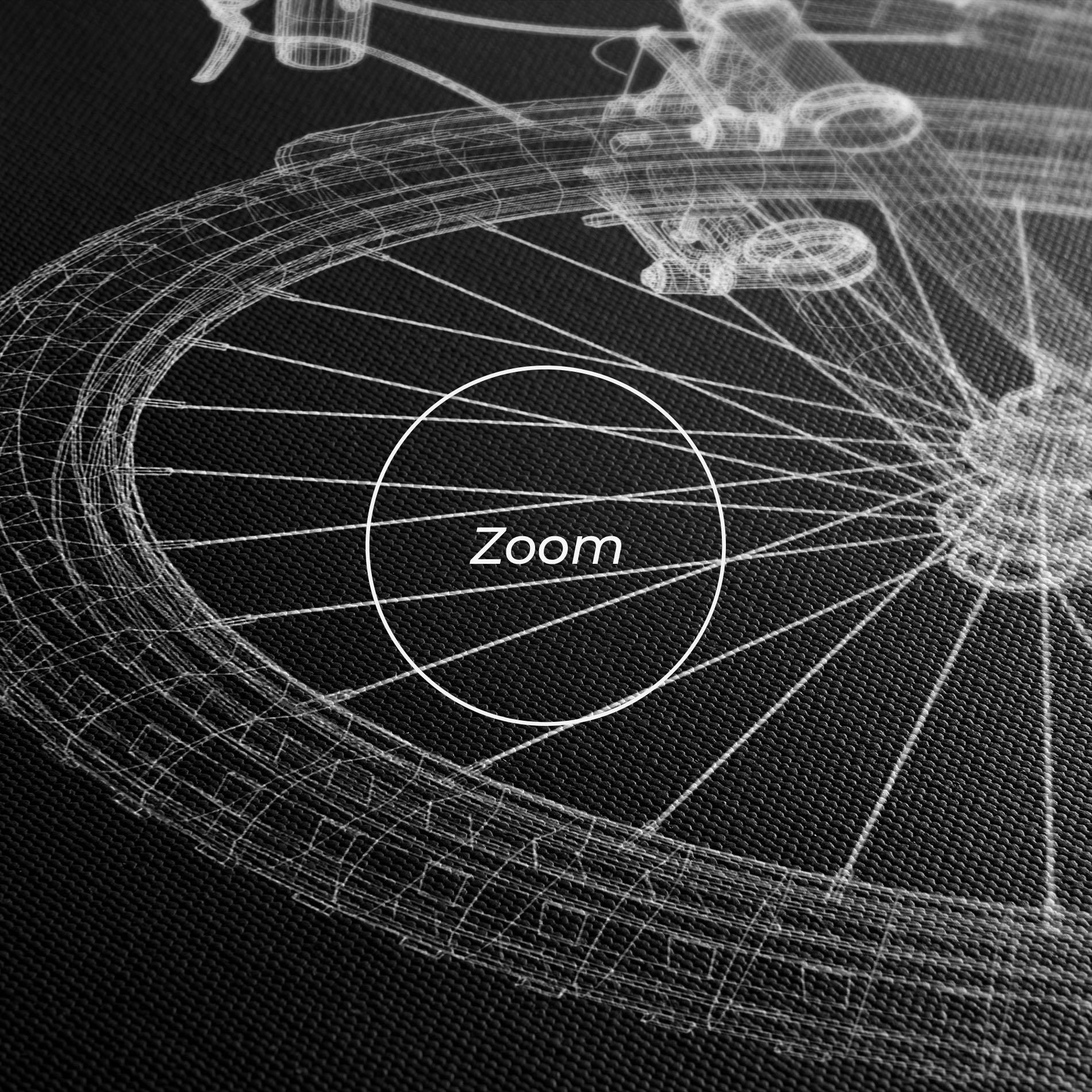 Leinwandbild 3d Bike Model On Black mockup 3