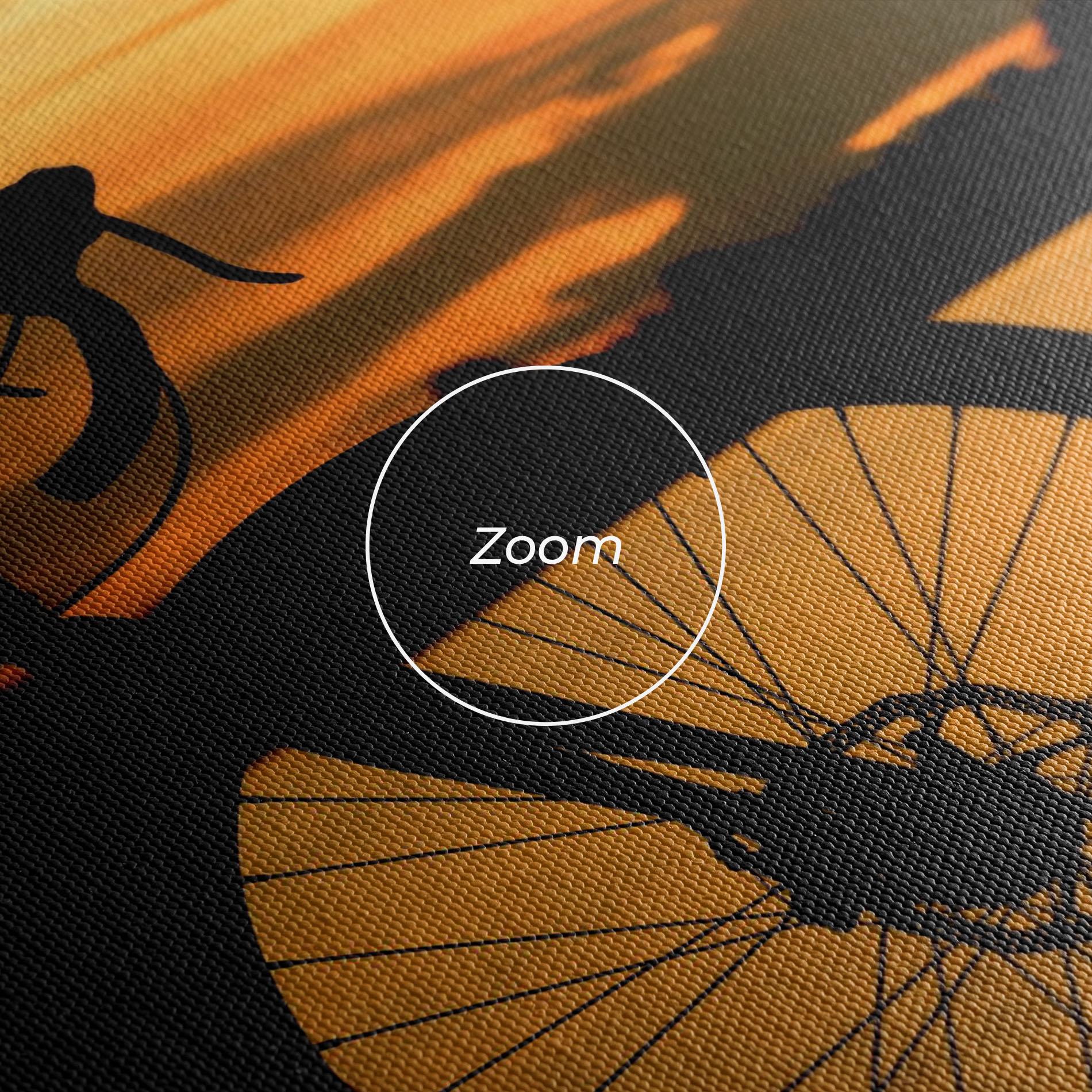 Leinwandbild Bicycle Sunset Silhouette mockup 3