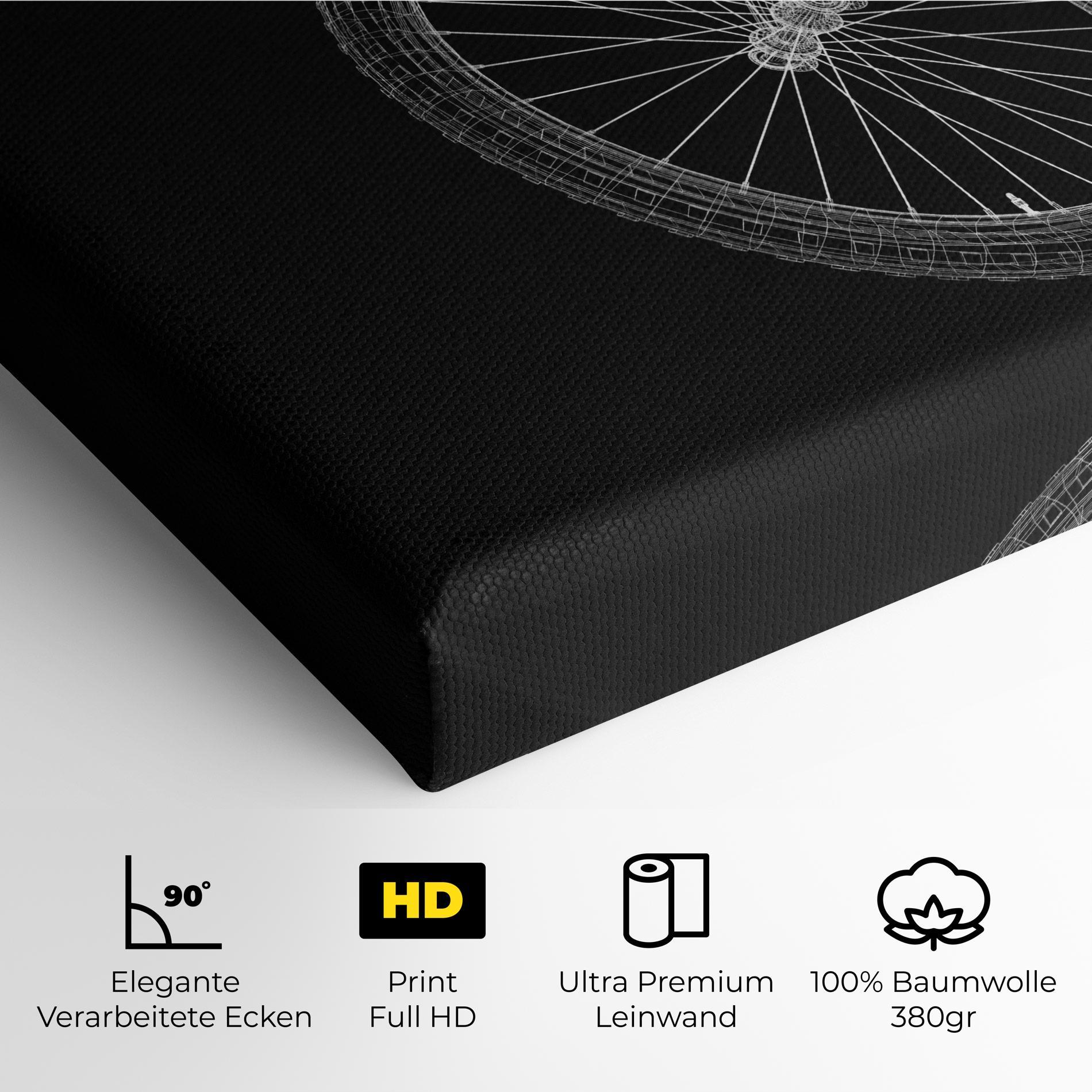 Leinwandbild 3d Bike Model On Black mockup 4