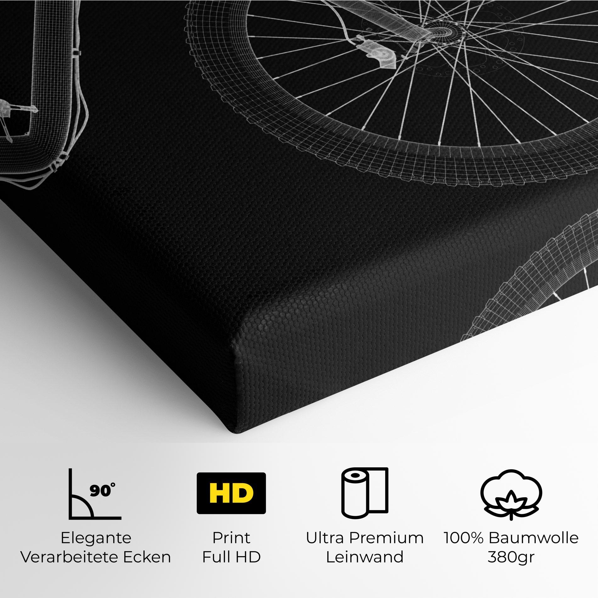 Leinwandbild 3d White Model Bike mockup 4