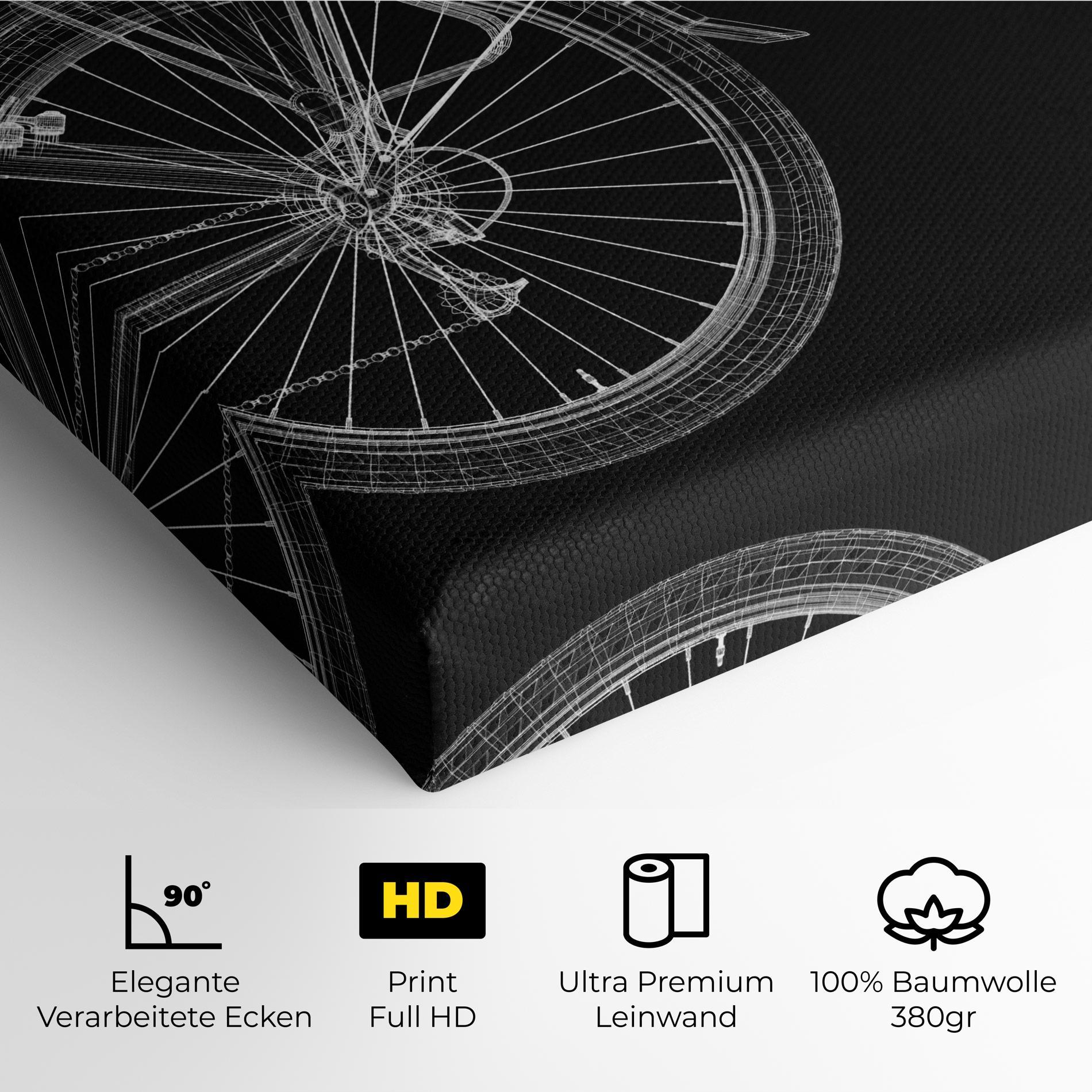 Leinwandbild 3d Wire Model Bike mockup 4