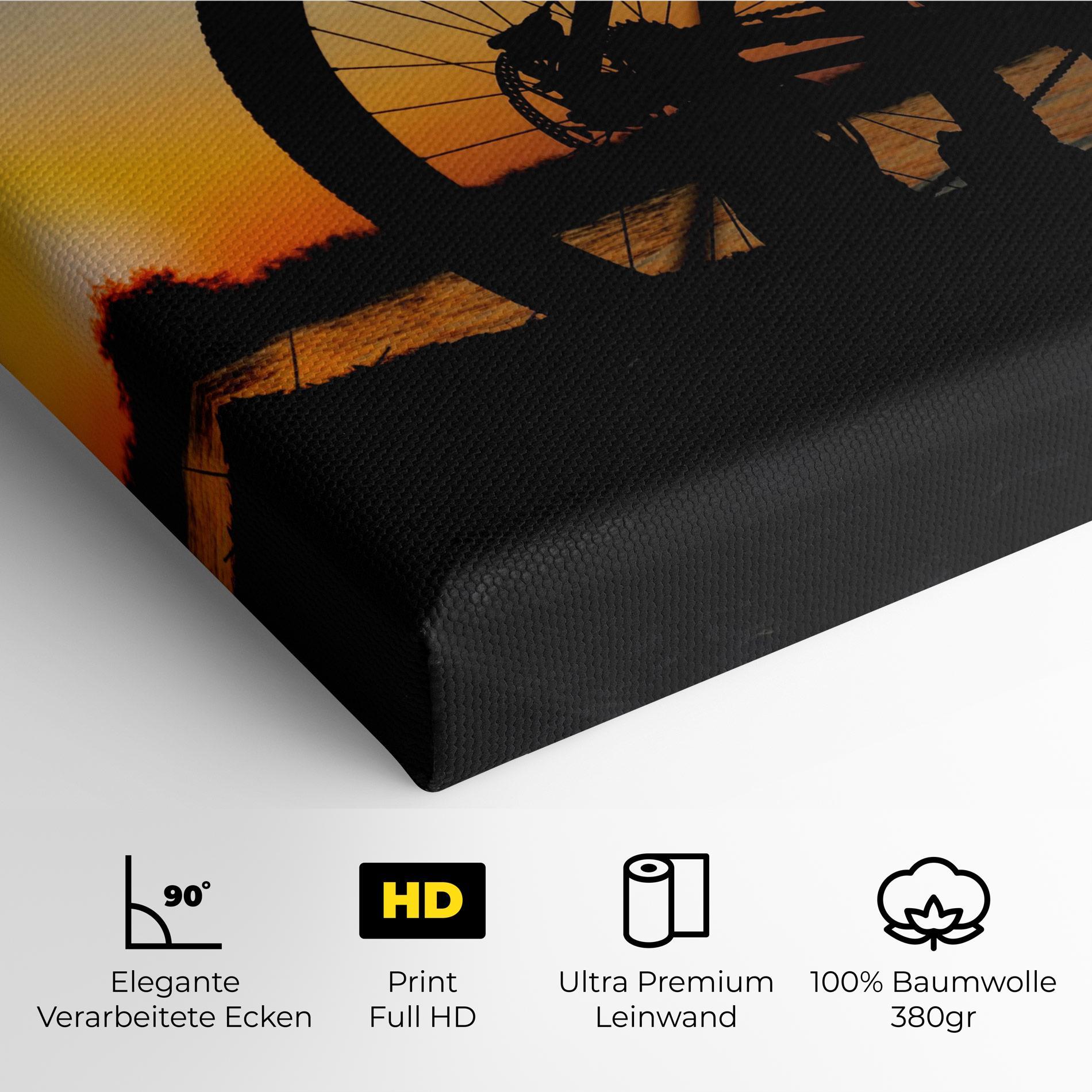 Leinwandbild Beach Bike Silhouette mockup 4