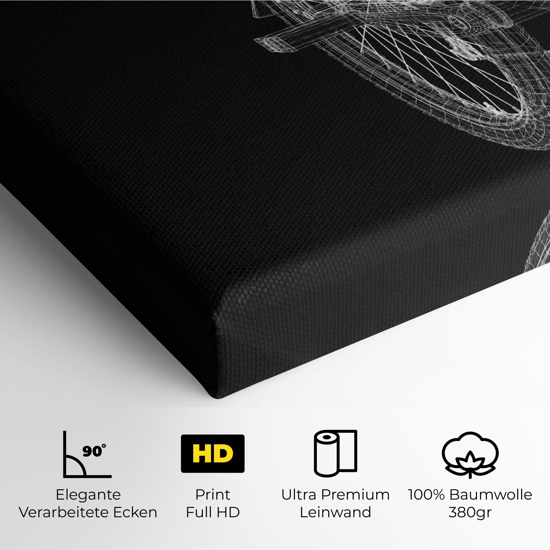 Leinwandbild Bike Wire Model 3d mockup 4