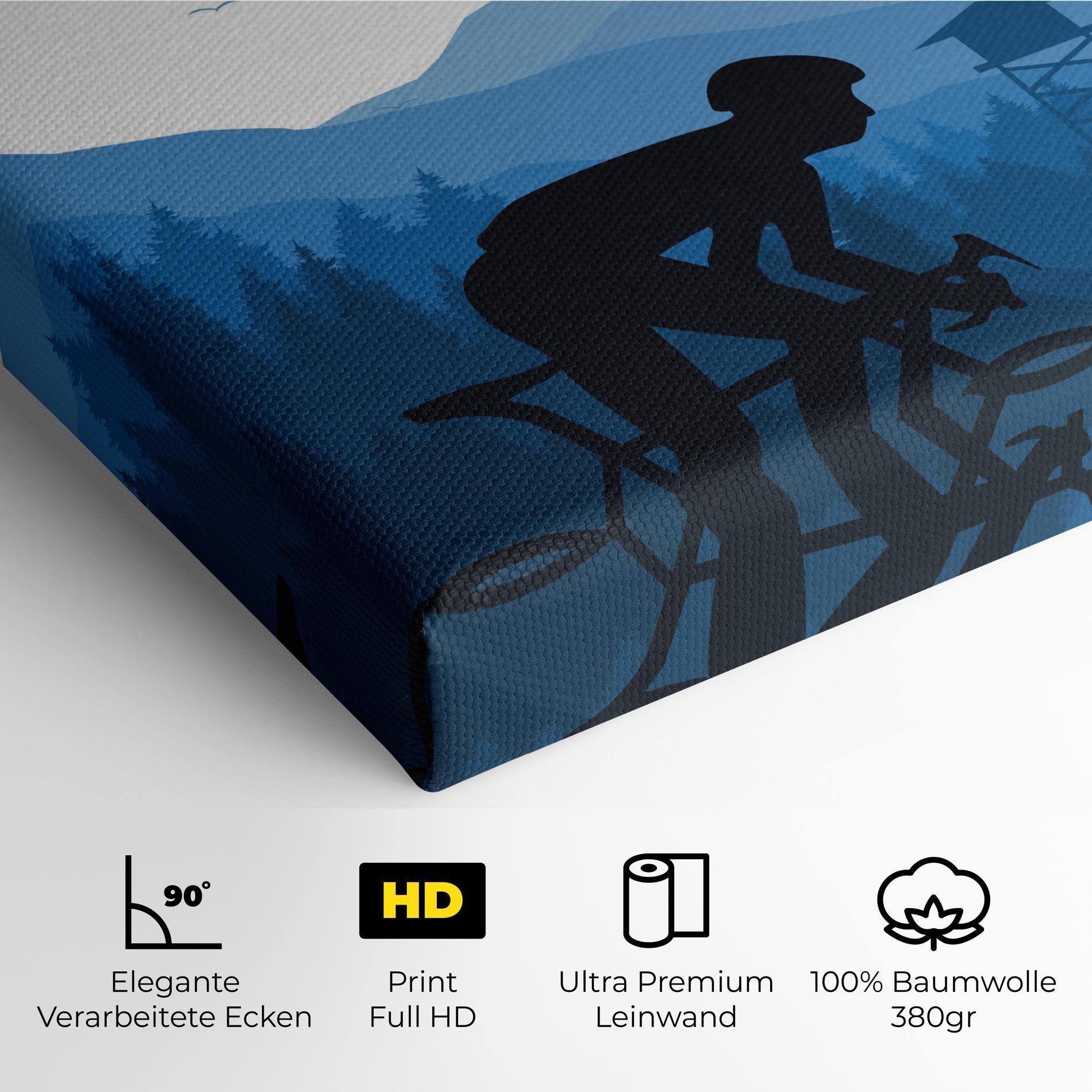 Leinwandbild Blue Light Bike mockup 4
