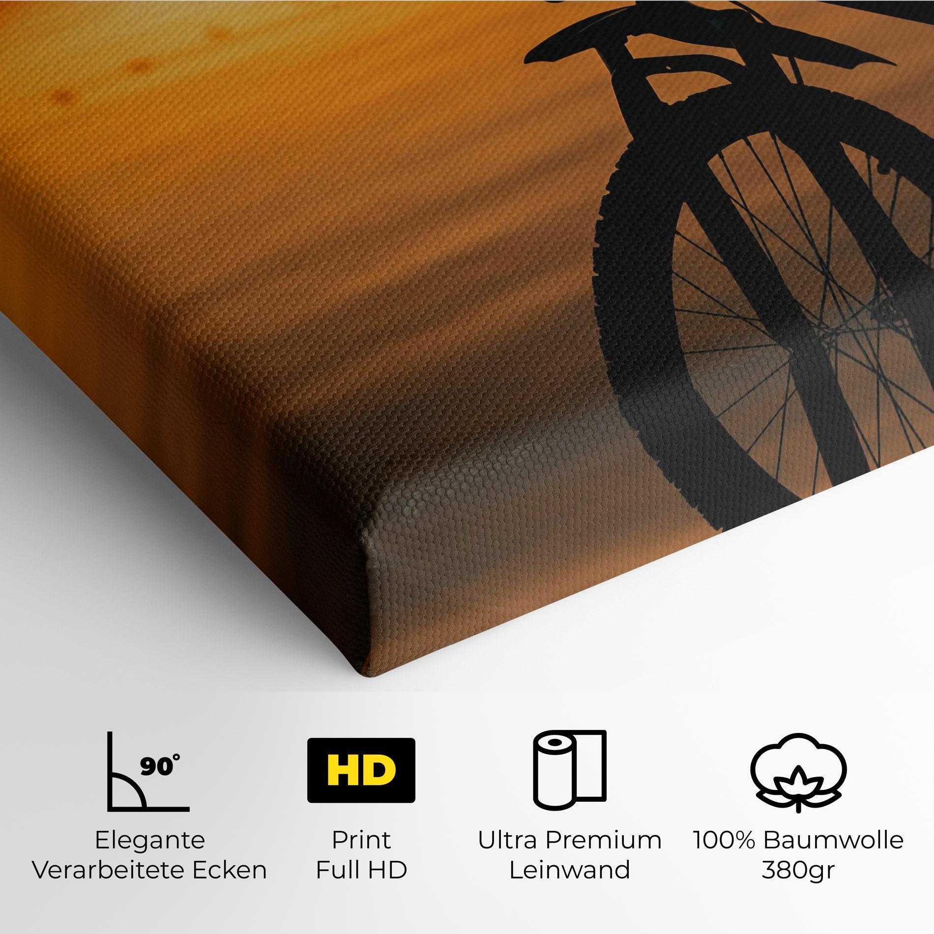 Leinwandbild Sunset Lake Bike mockup 4