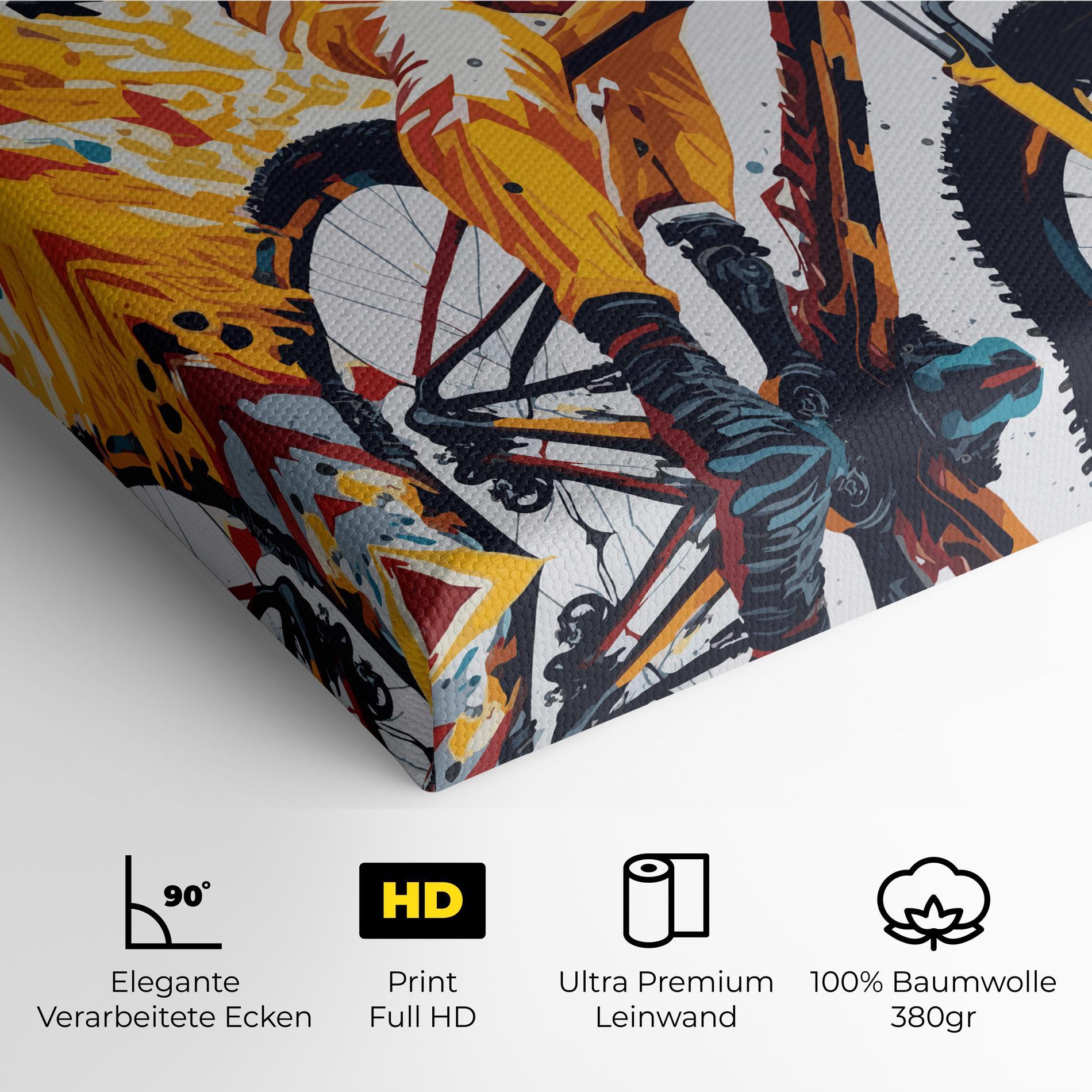 Leinwandbild Yellow Bike Art mockup 4
