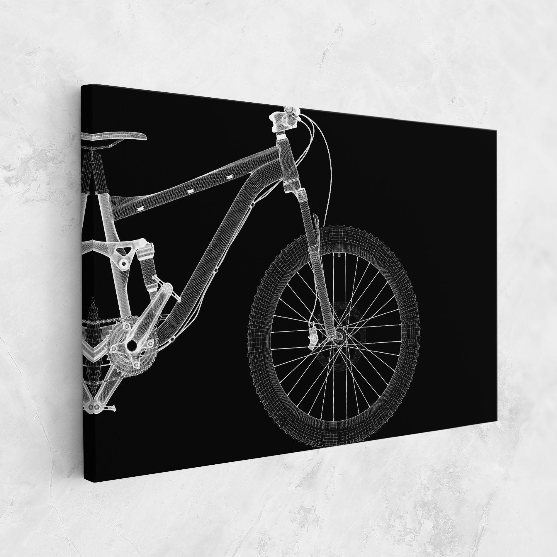 Leinwandbild 3d White Model Bike mockup 1