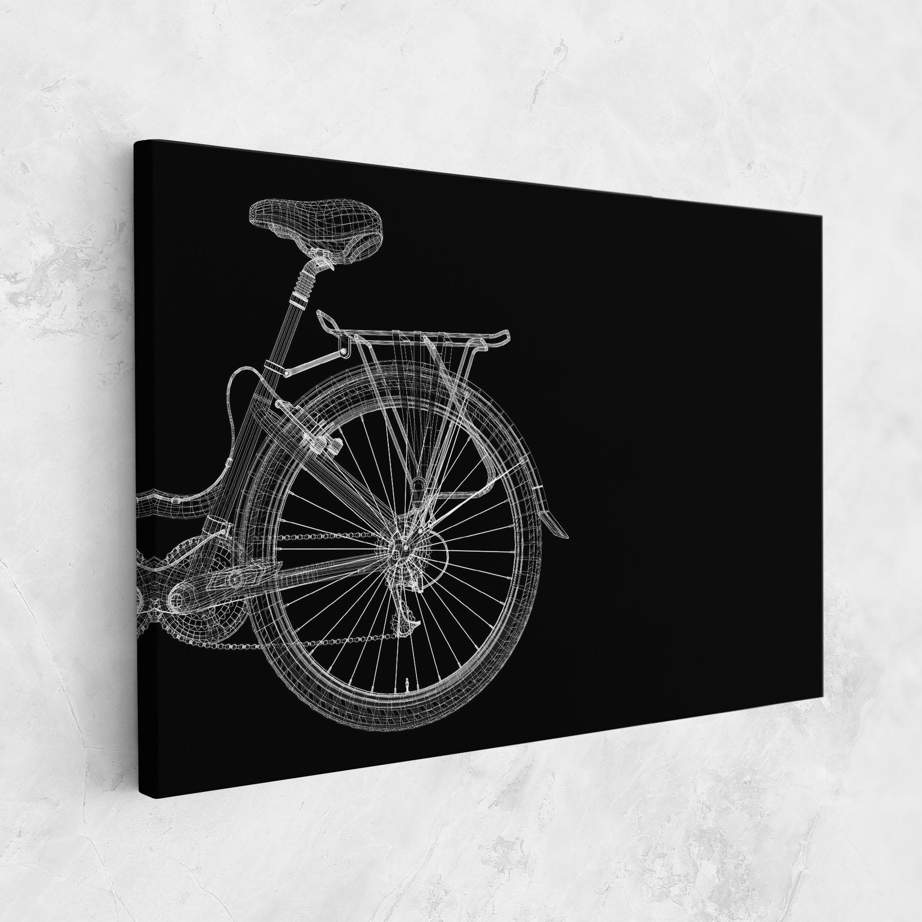 Leinwandbild 3d Wire Model Bike mockup 1