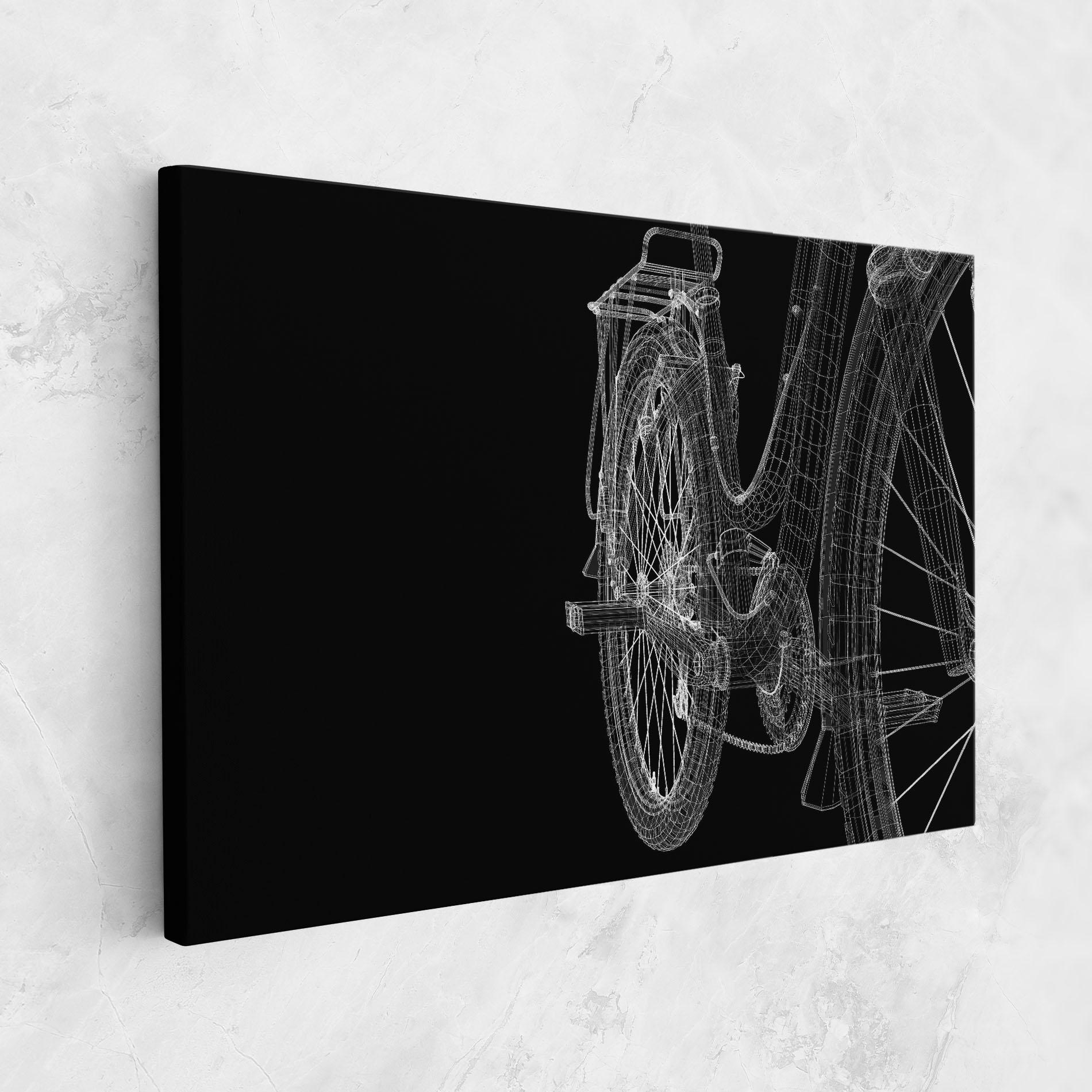 Leinwandbild Bike Wire Model 3d mockup 1