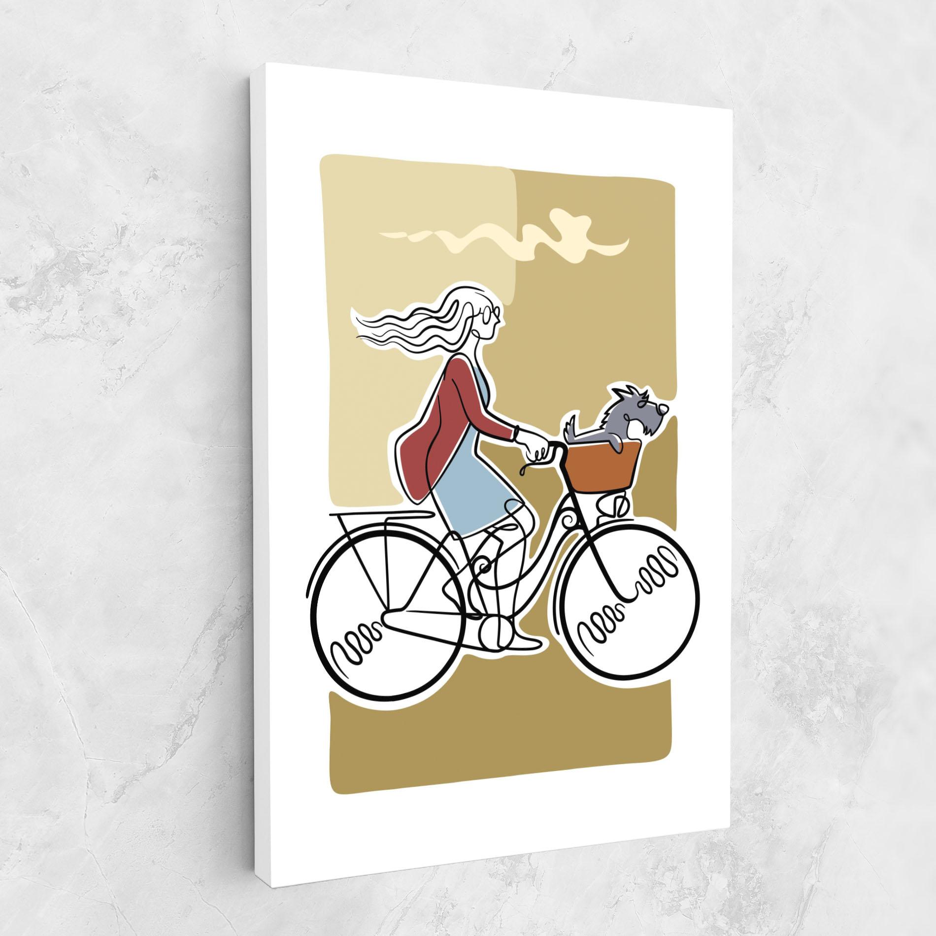 Leinwandbild Dog On Bike mockup 1