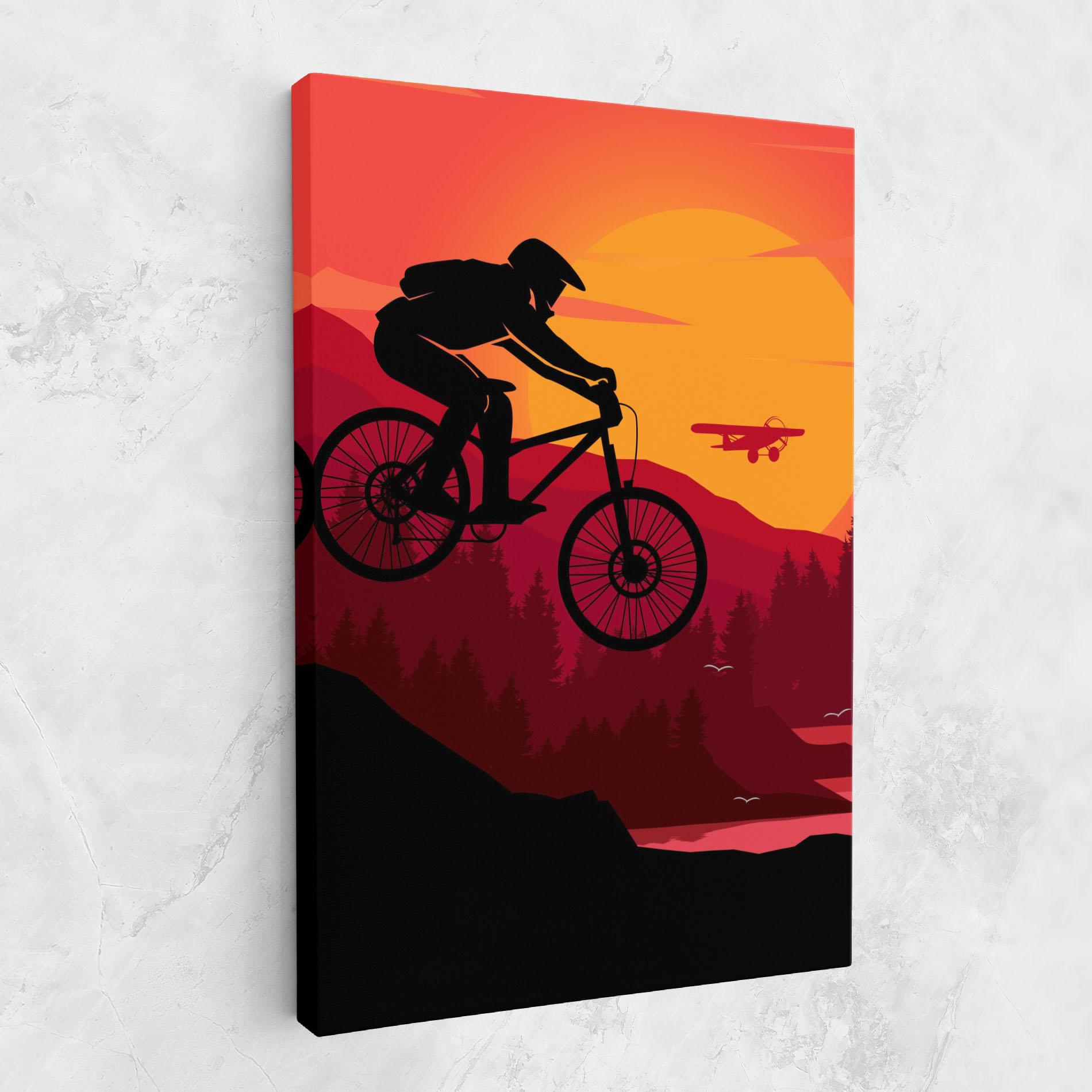 Leinwandbild Mountain Bike Sunset mockup 1