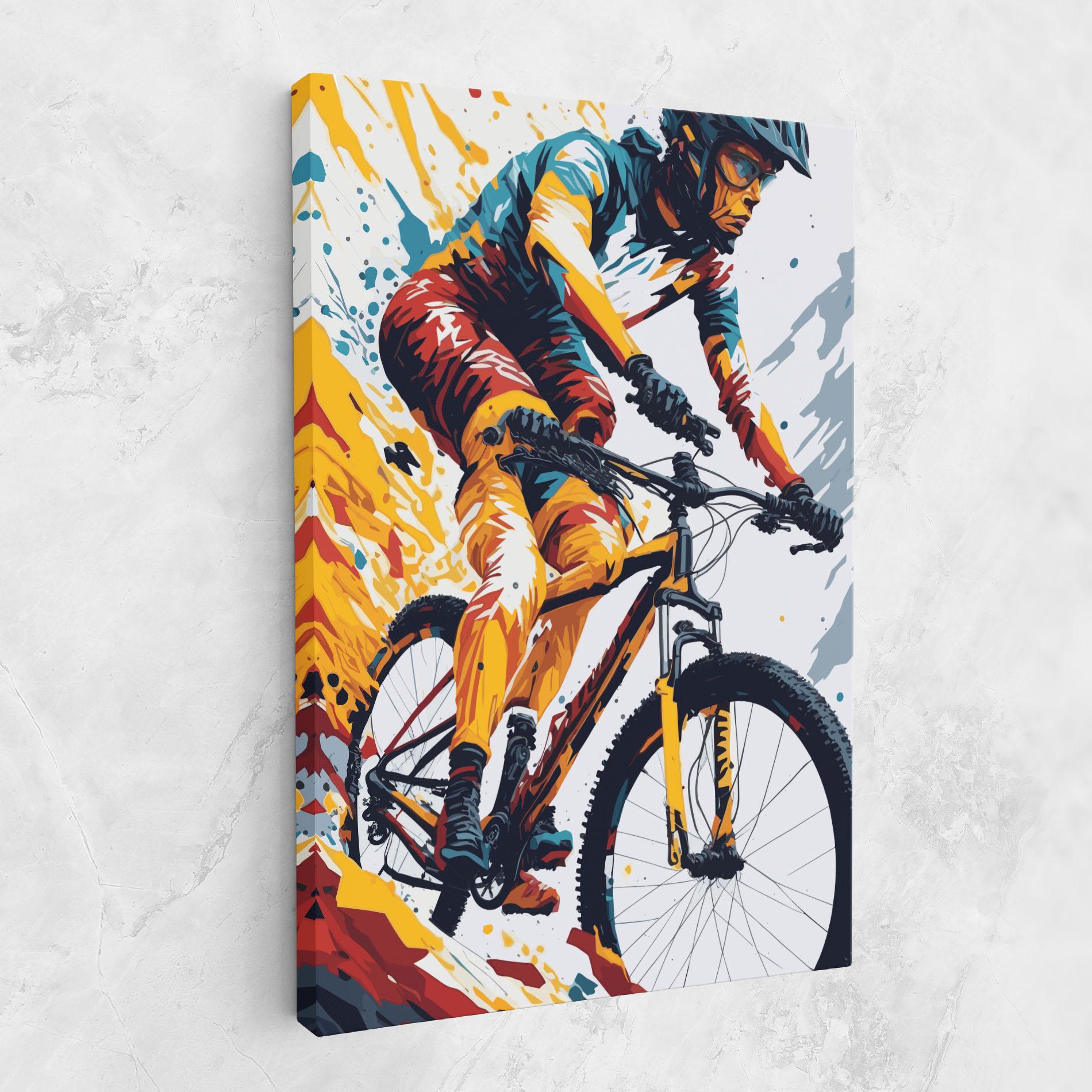 Leinwandbild Yellow Bike Art mockup 1