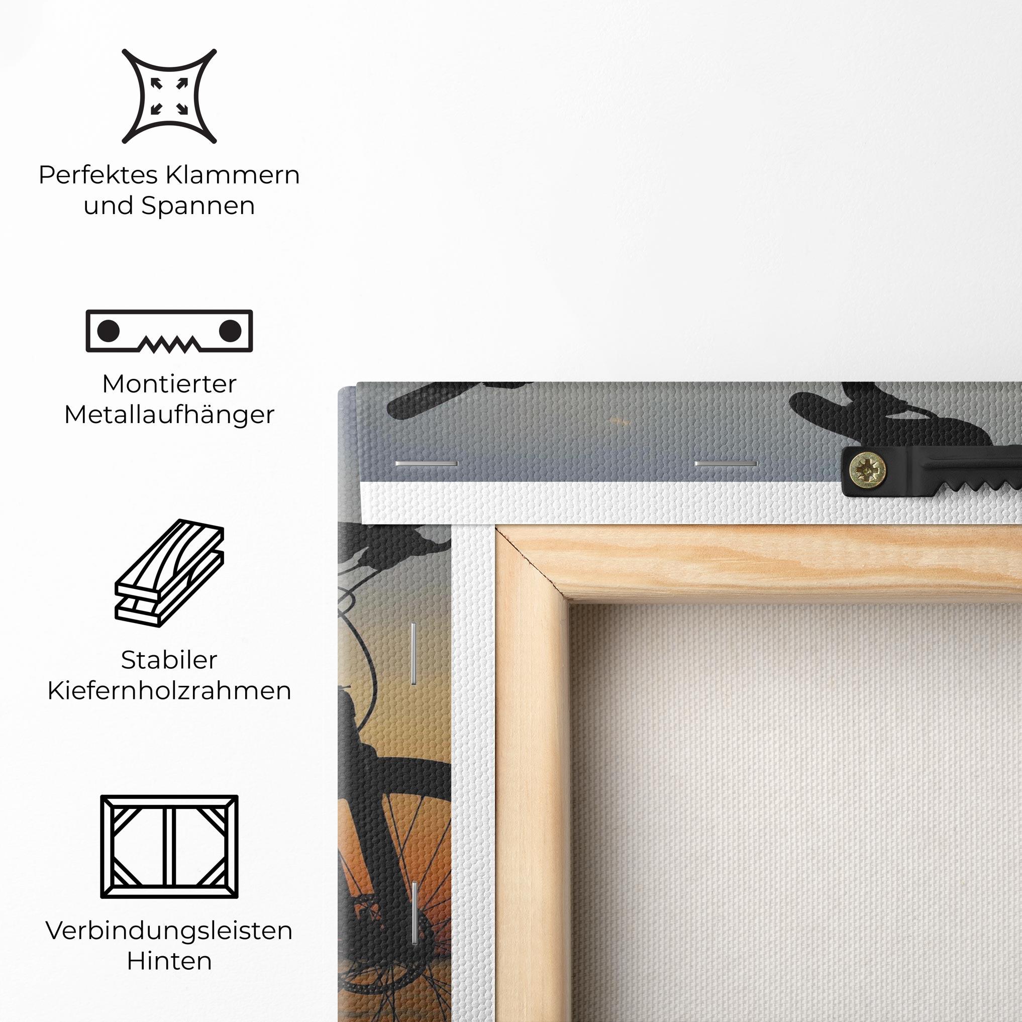 Leinwandbild Beach Bike Silhouette mockup 5