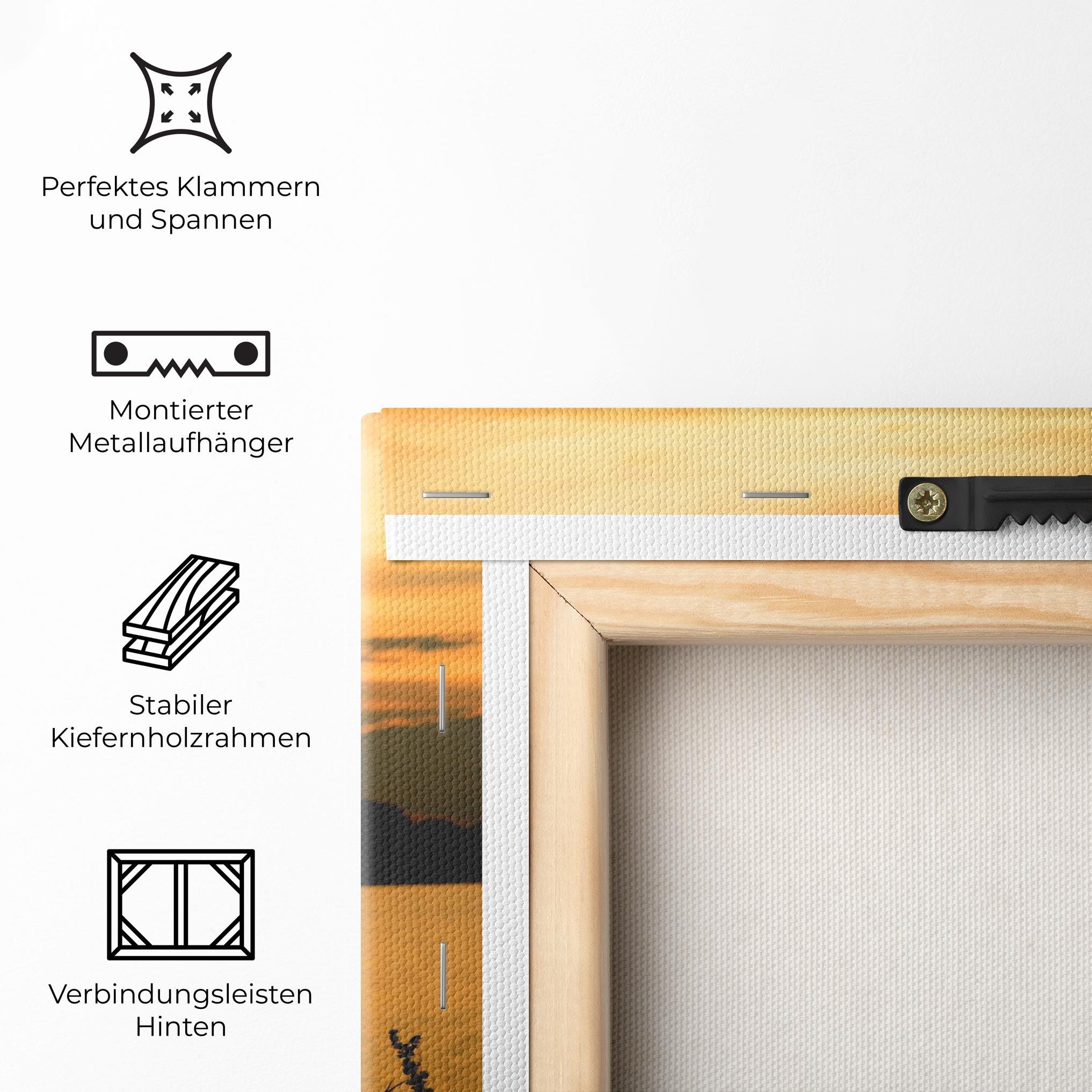 Leinwandbild Bicycle Sunset Silhouette mockup 5