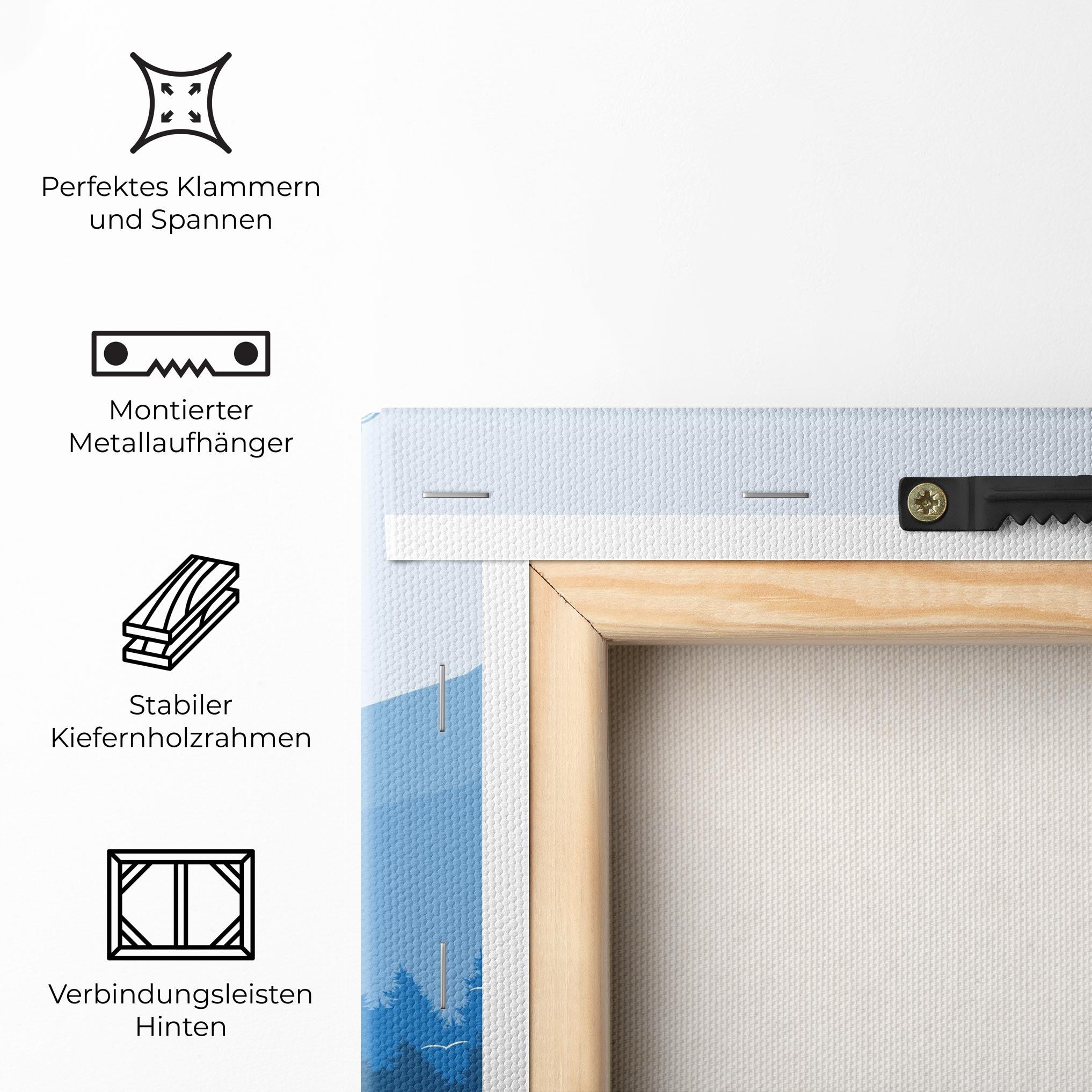 Leinwandbild Blue Light Bike mockup 5