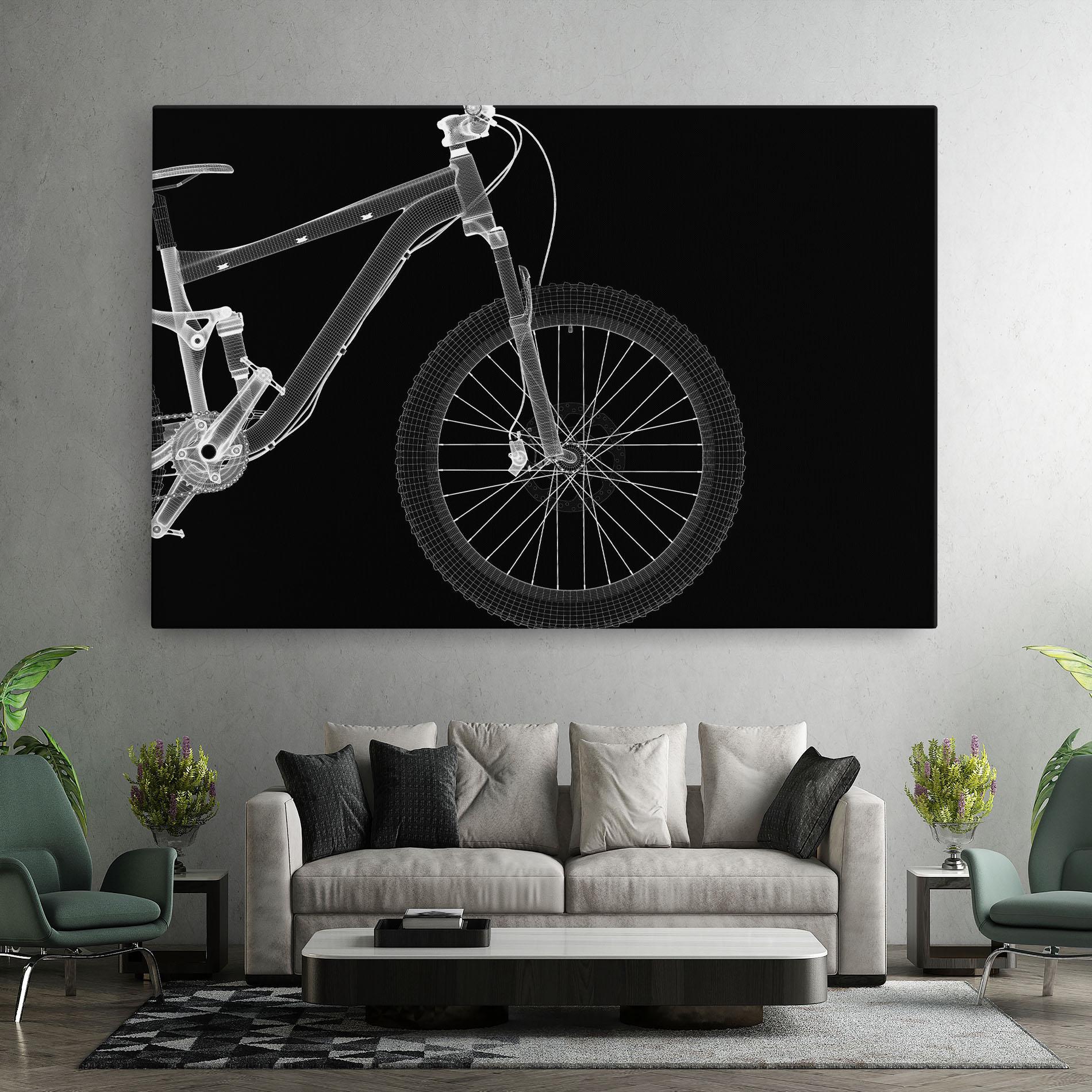 Leinwandbild 3d White Model Bike mockup 7