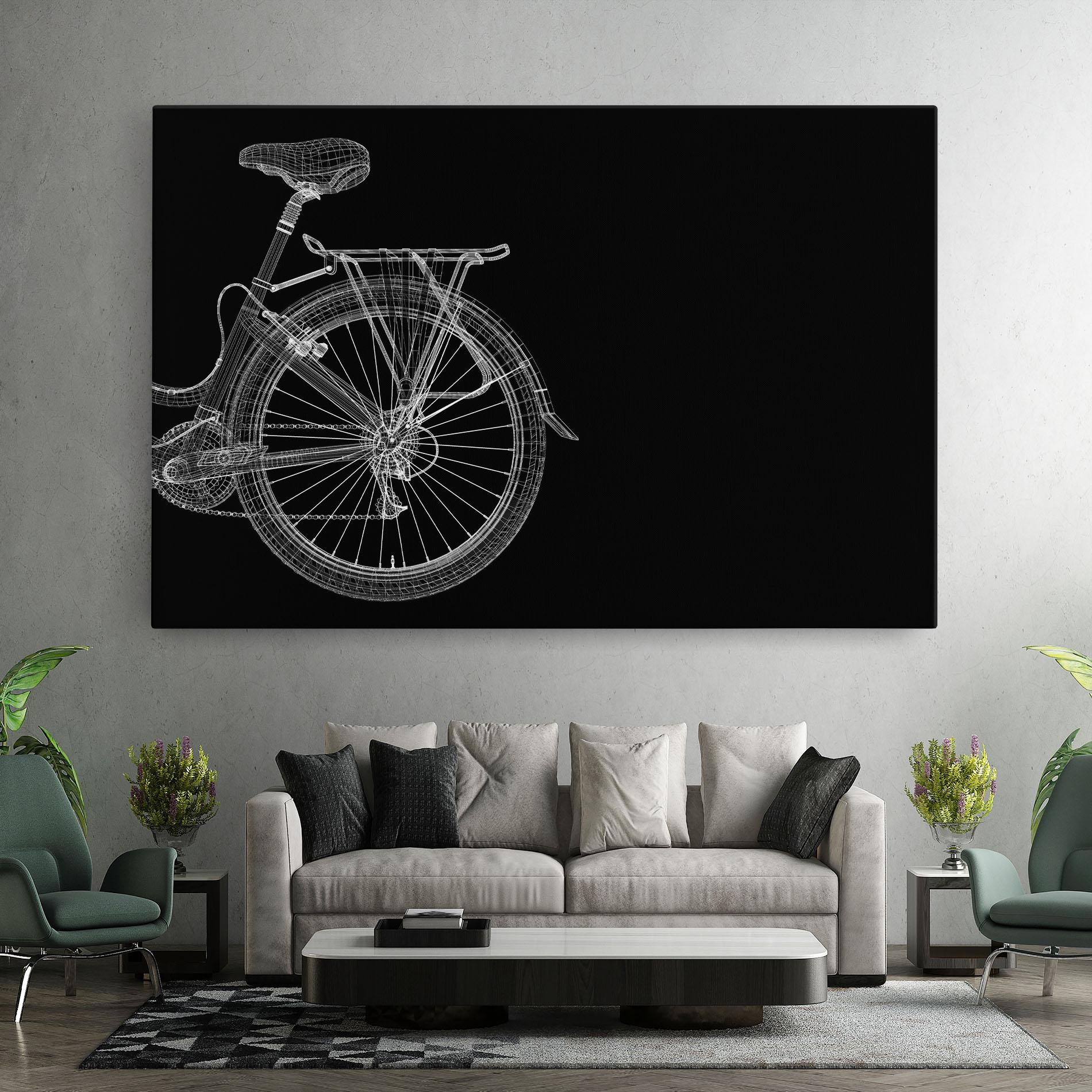 Leinwandbild 3d Wire Model Bike mockup 7