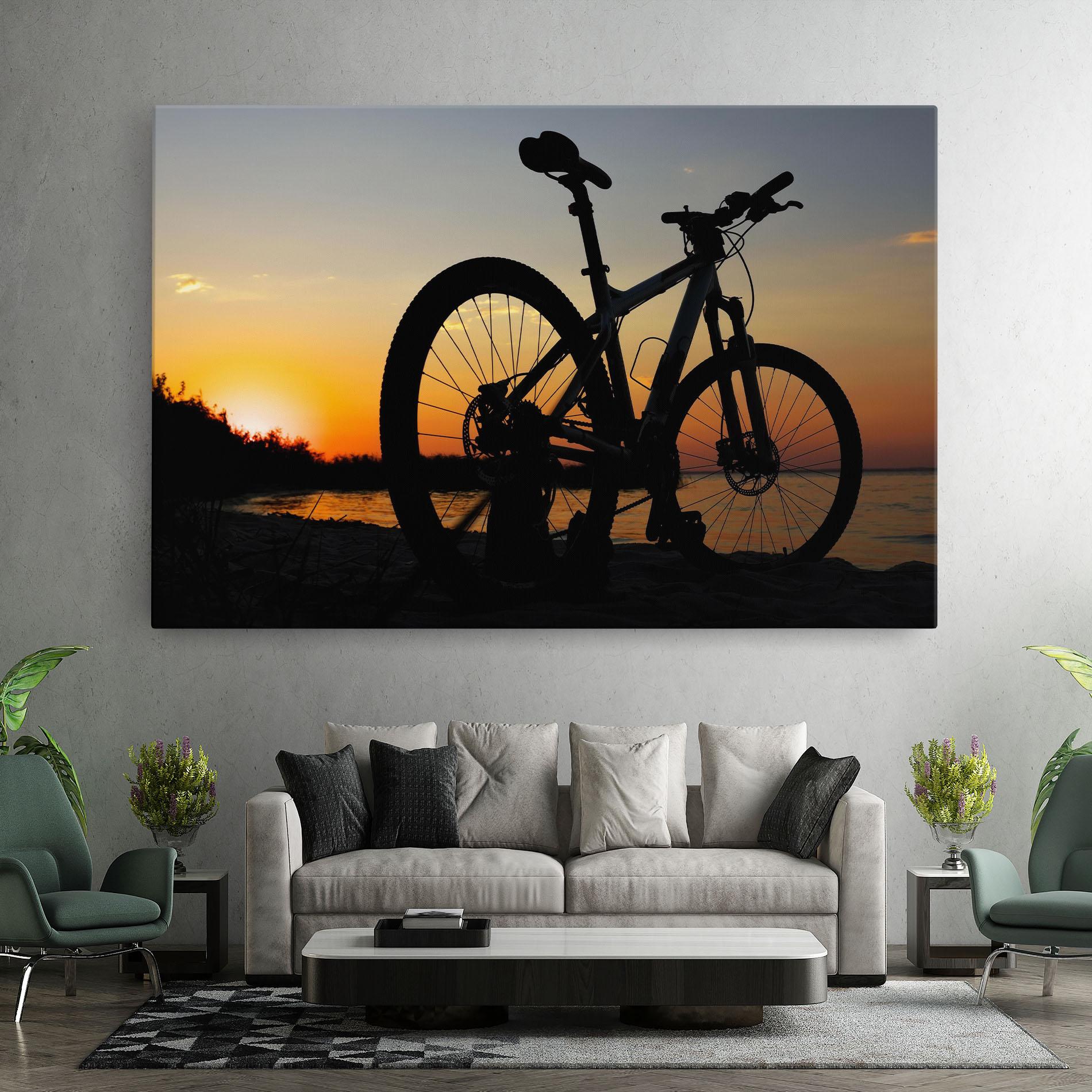 Leinwandbild Beach Bike Silhouette mockup 7
