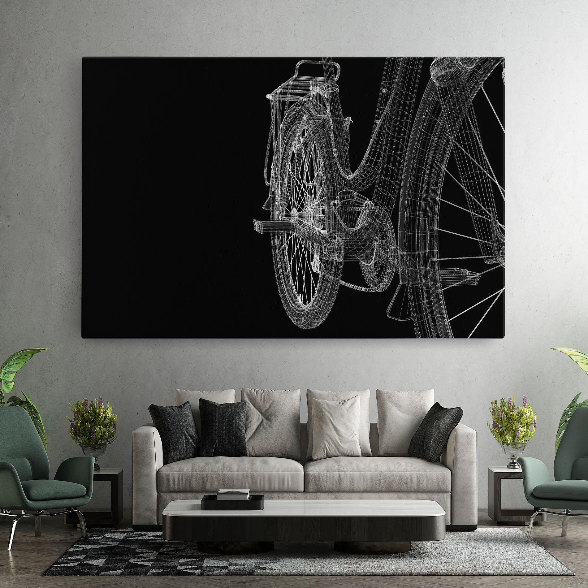 Leinwandbild Bike Wire Model 3d mockup 7