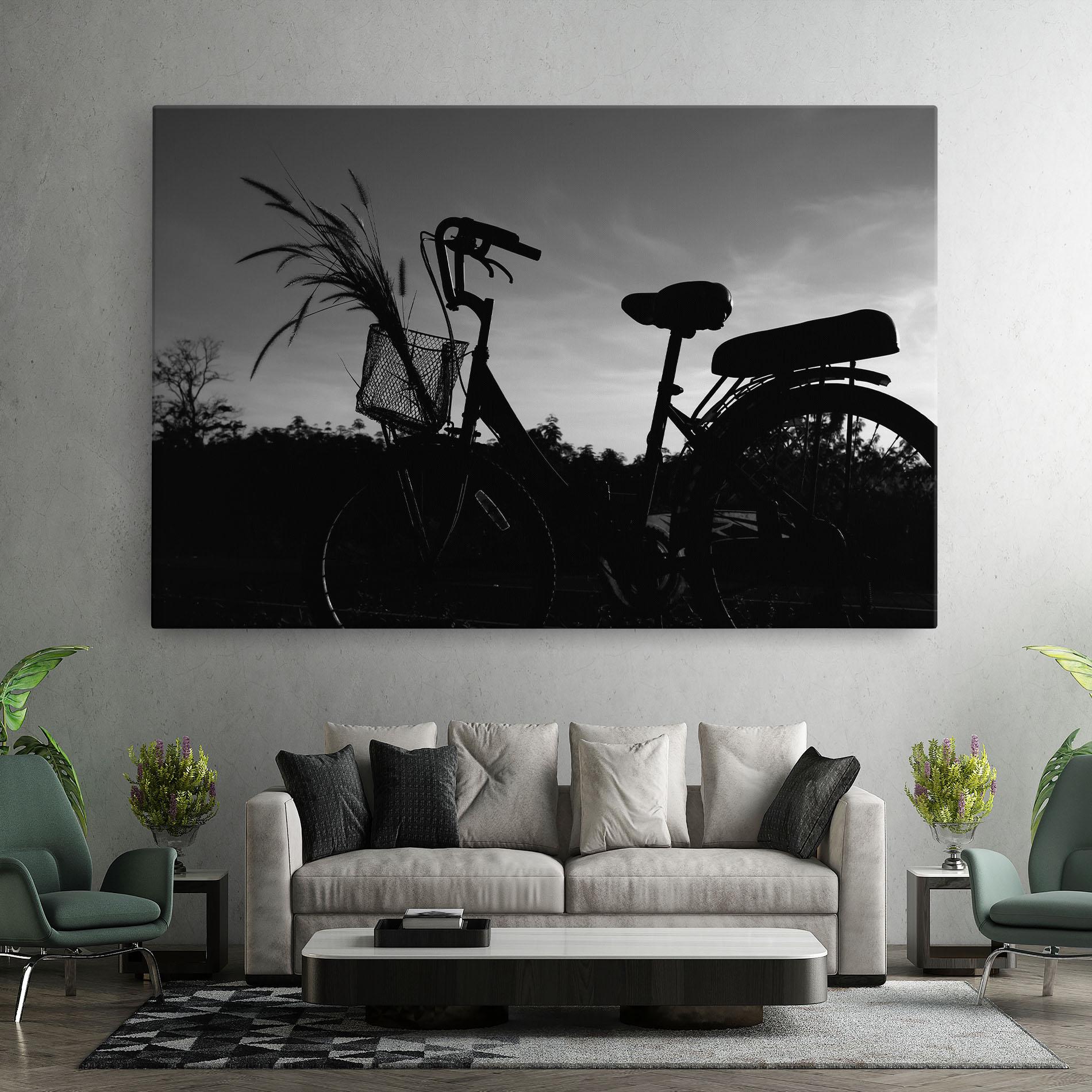 Leinwandbild Black Bike Shilouette mockup 7