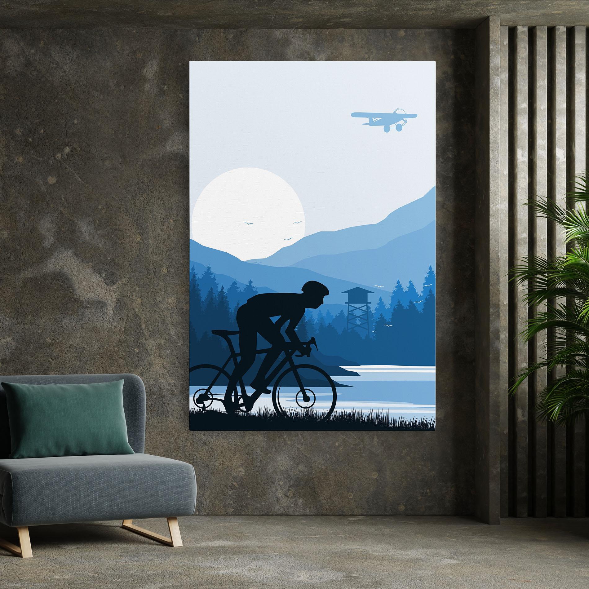 Leinwandbild Blue Light Bike mockup 7