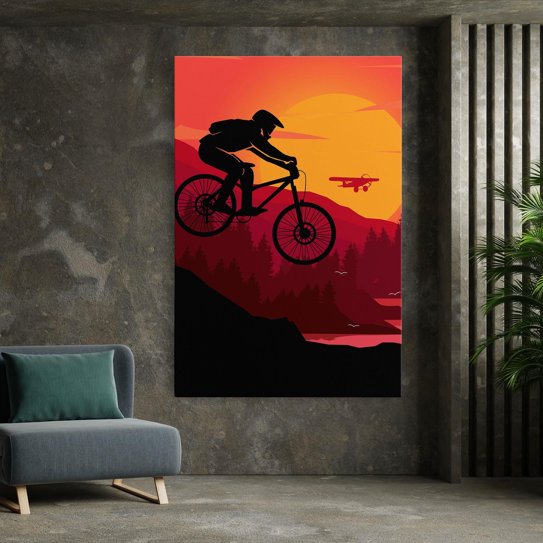 Leinwandbild Mountain Bike Sunset mockup 7
