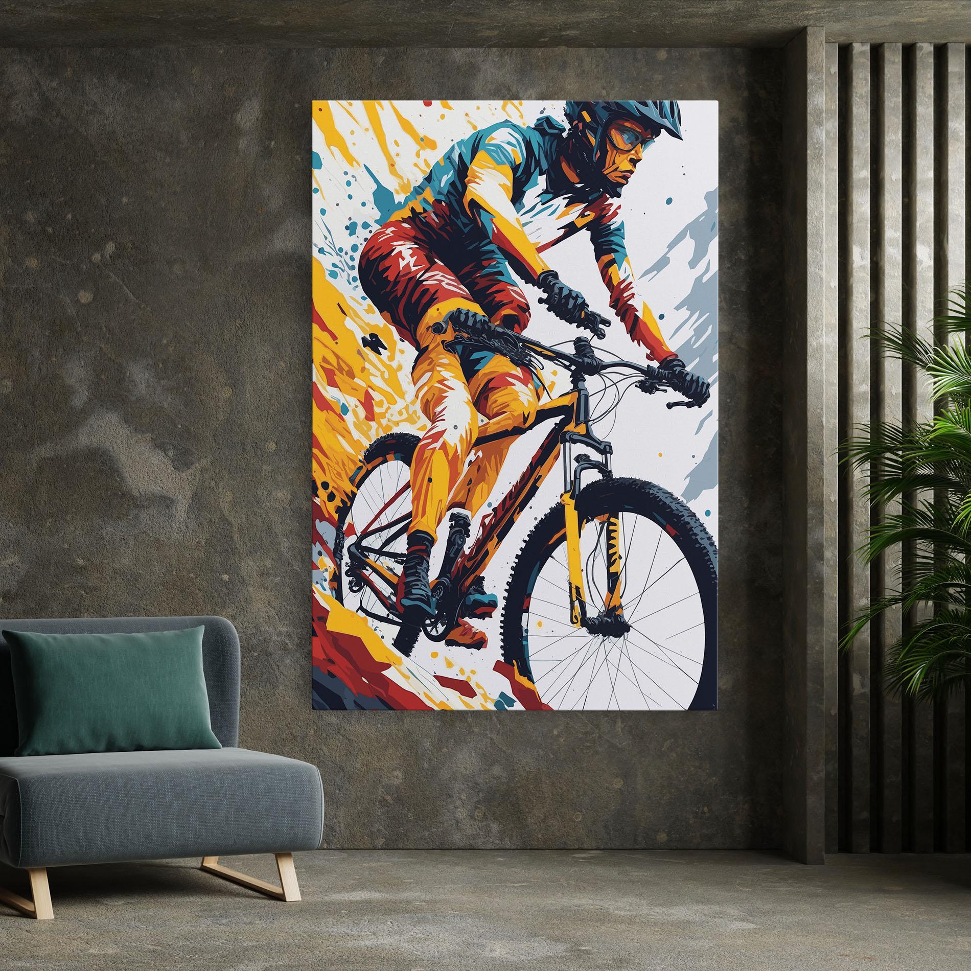 Leinwandbild Yellow Bike Art mockup 7