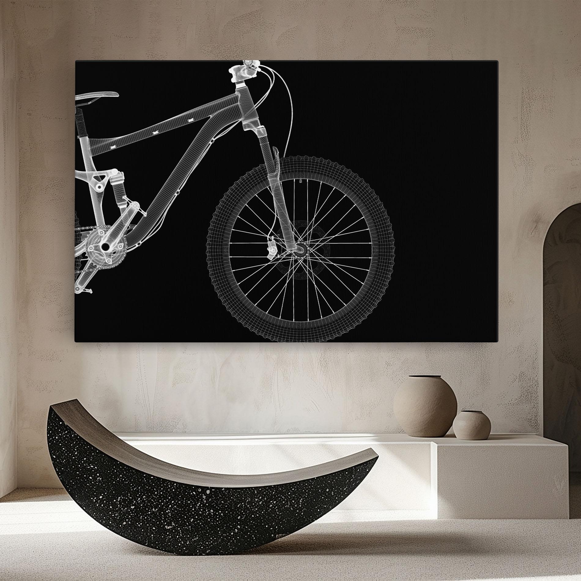 Leinwandbild 3d White Model Bike mockup 8