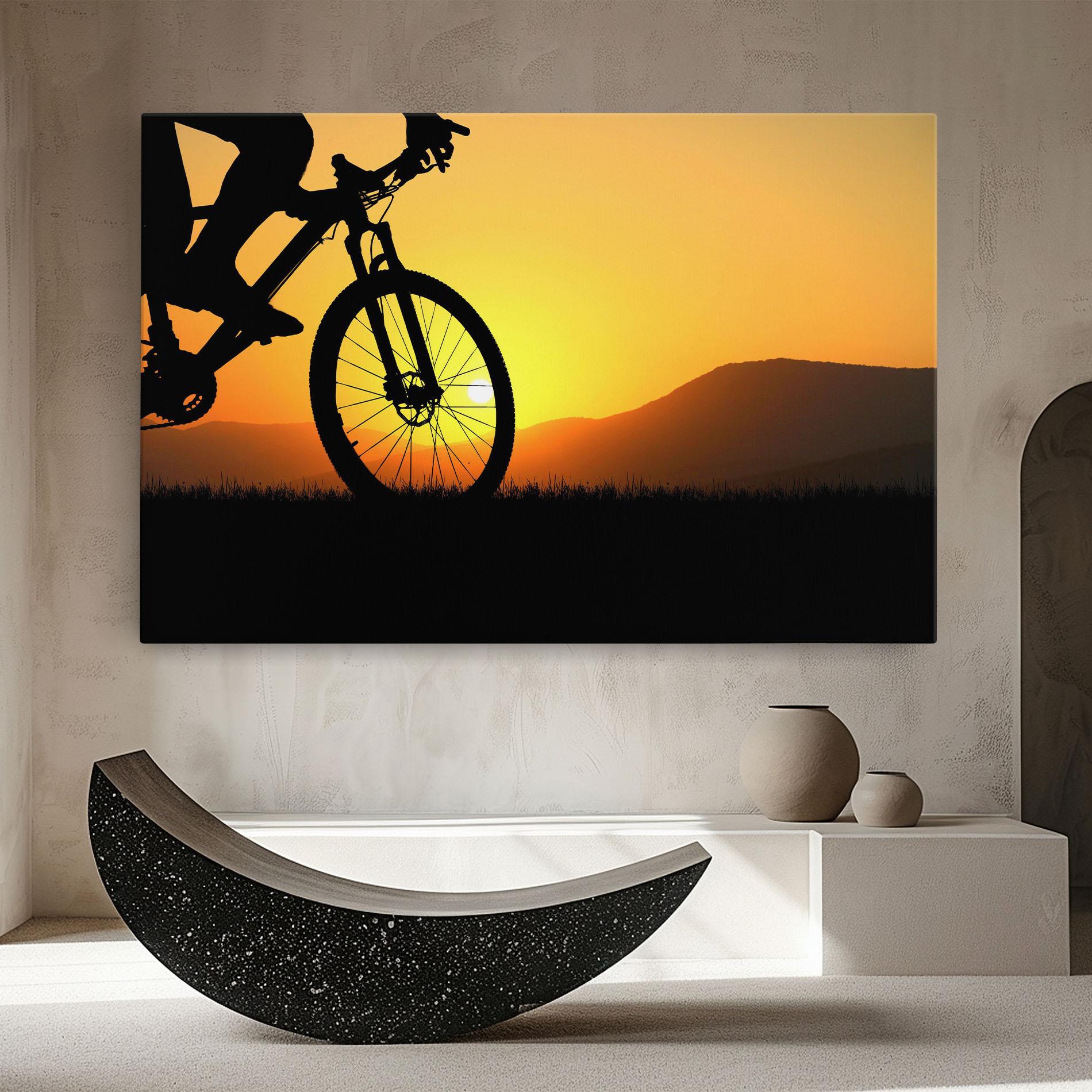 Leinwandbild Mtb Silhouette View mockup 8