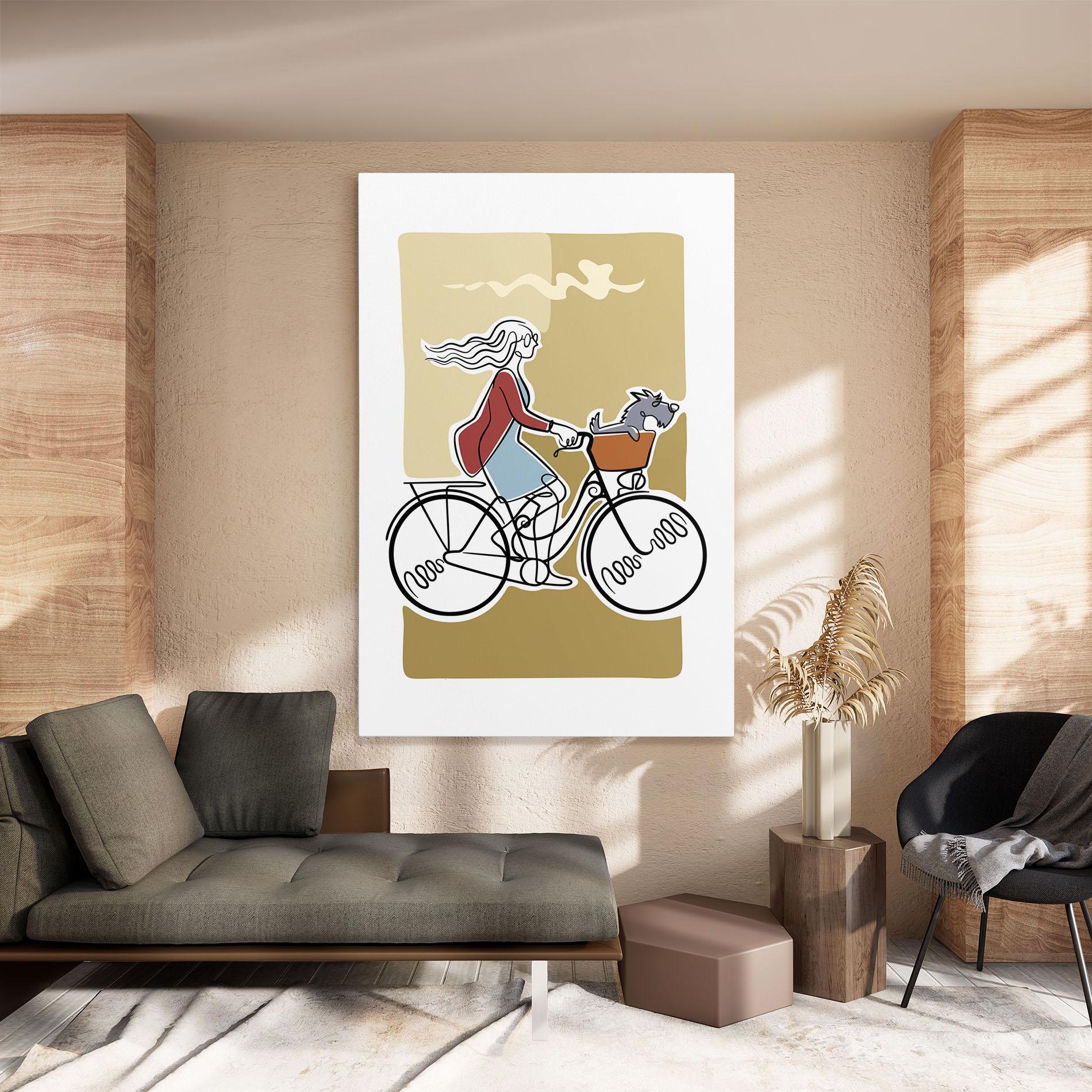 Leinwandbild Dog On Bike mockup 8