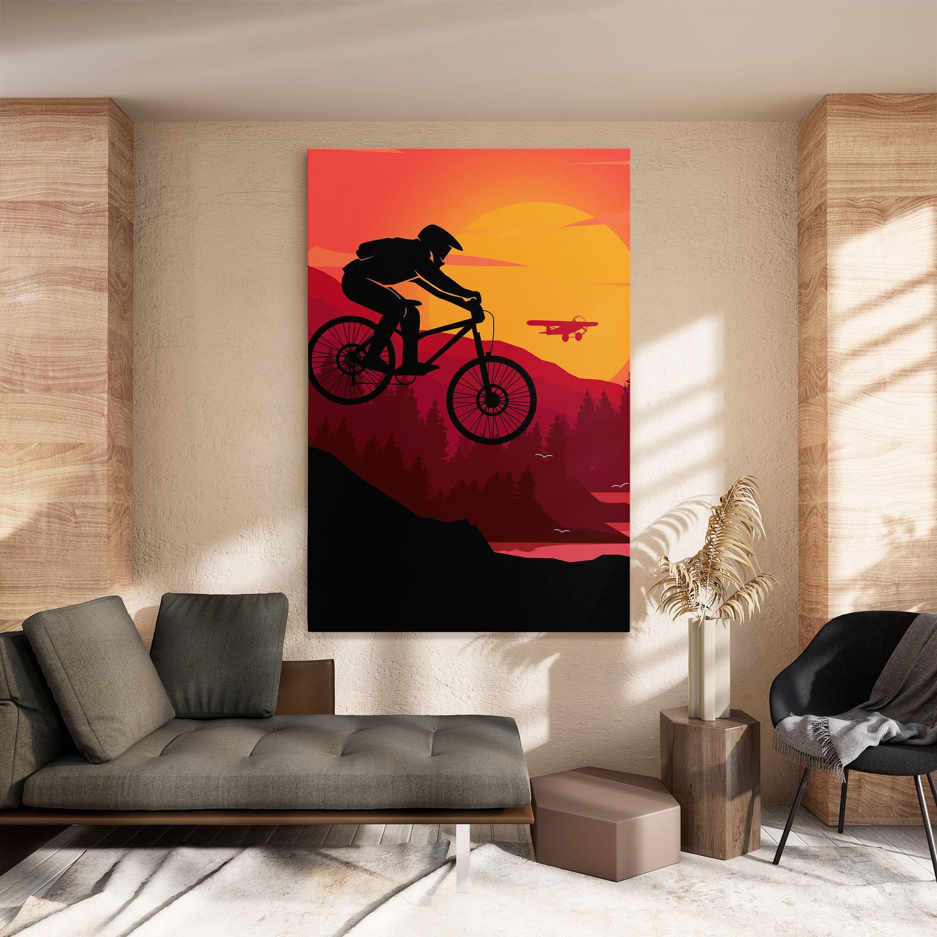 Leinwandbild Mountain Bike Sunset mockup 8