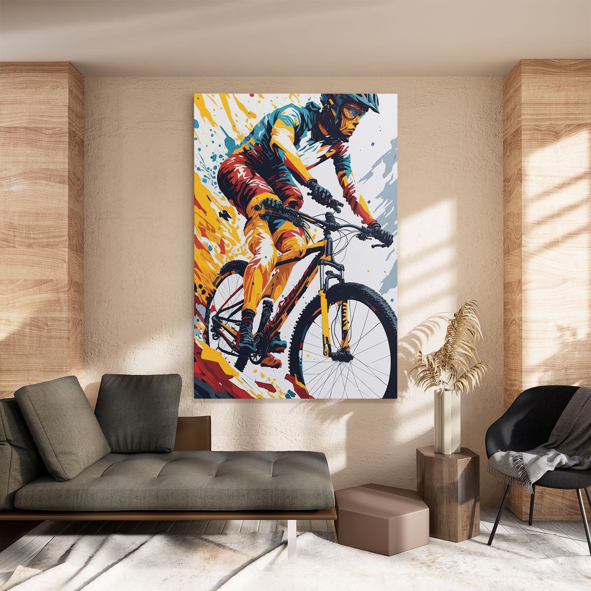 Leinwandbild Yellow Bike Art mockup 8