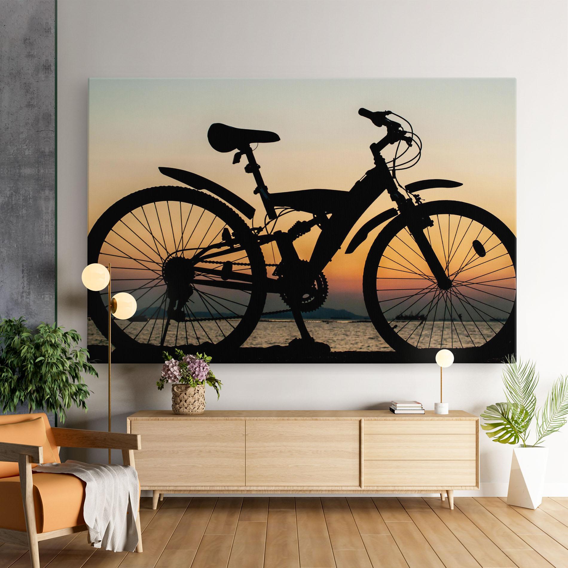 Leinwandbild Beautiful Mtb Shilouette mockup 9