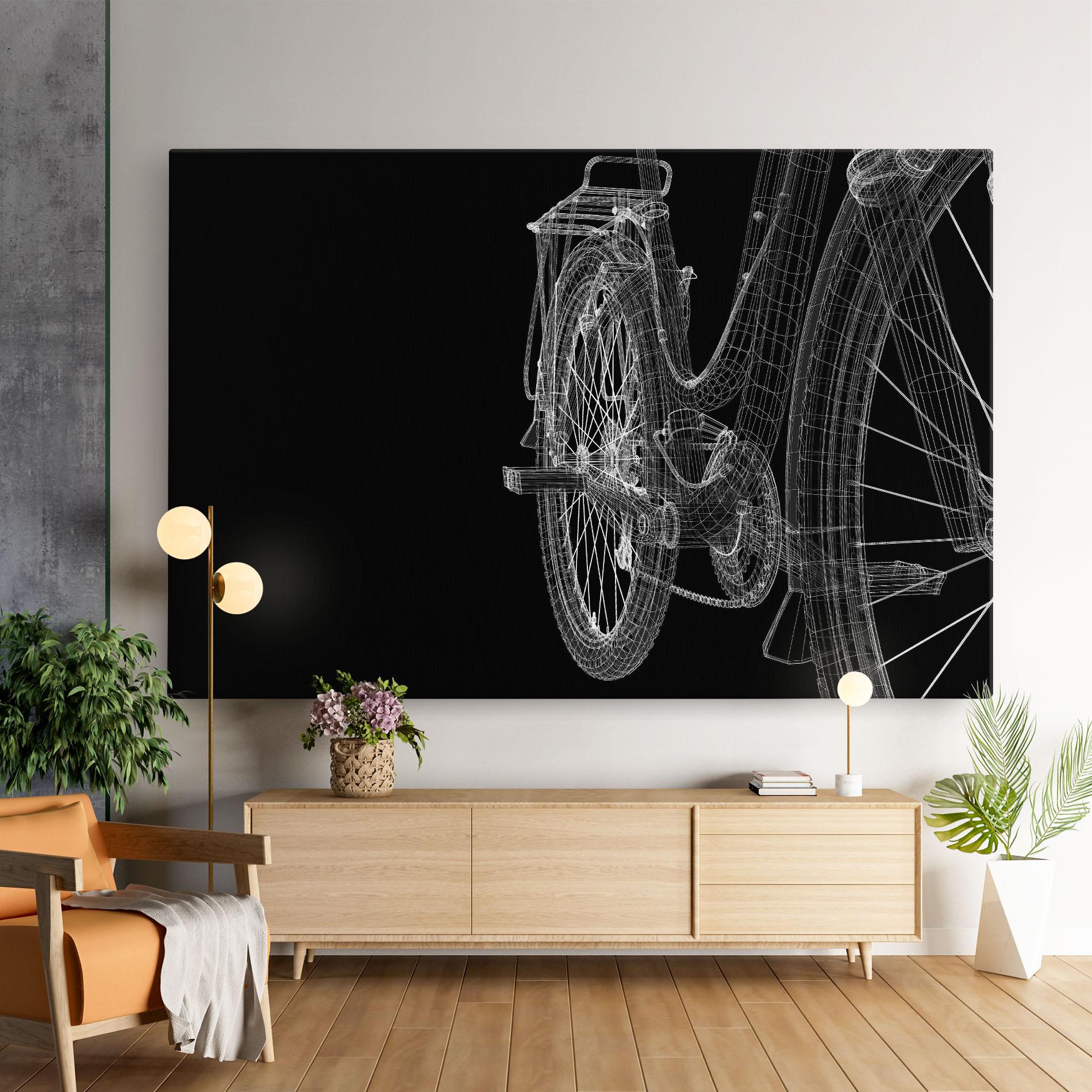 Leinwandbild Bike Wire Model 3d mockup 9