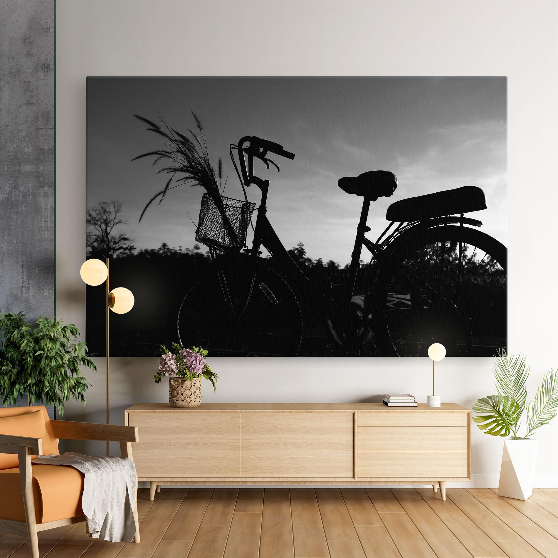 Leinwandbild Black Bike Shilouette mockup 9