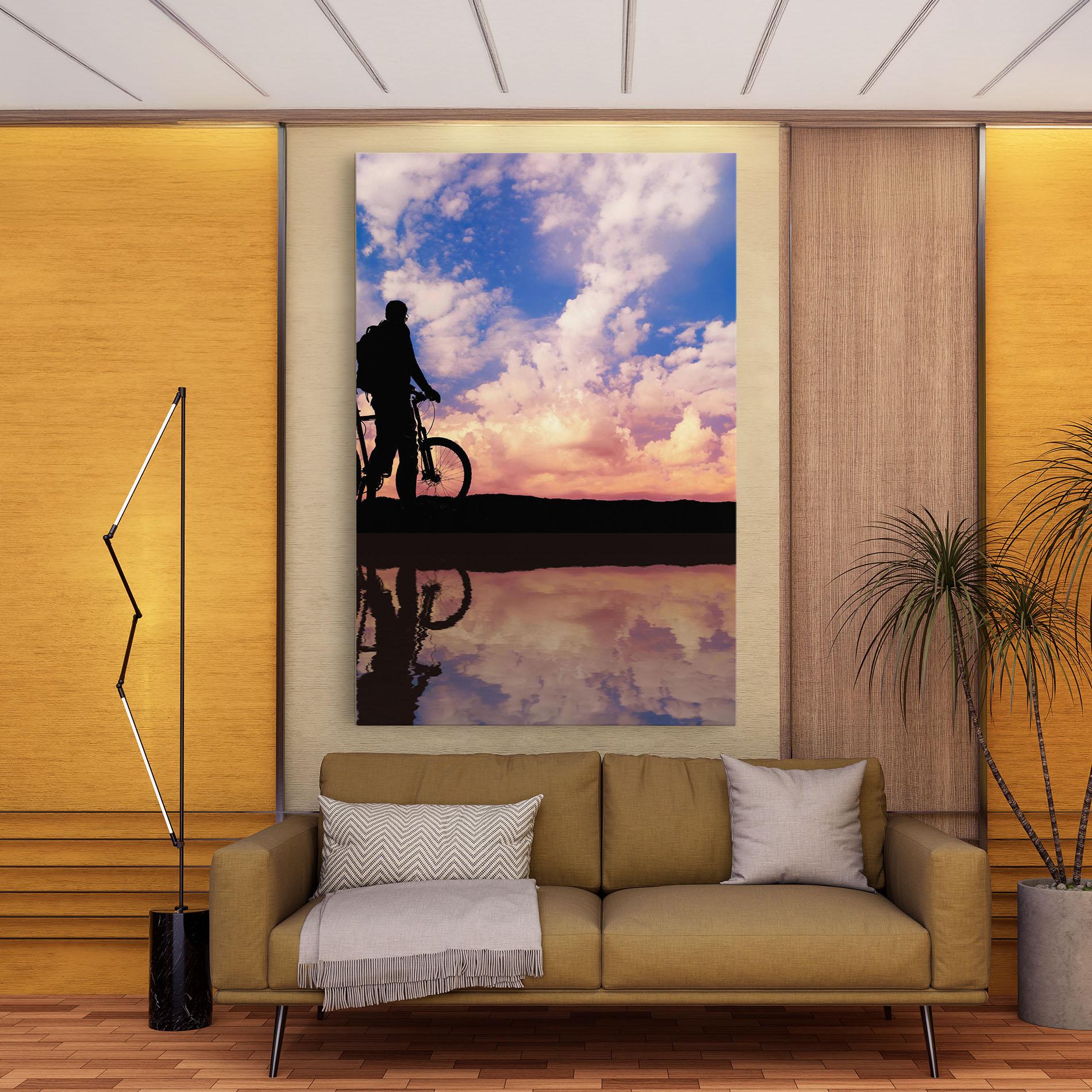 Leinwandbild Bike Sunset mockup 9