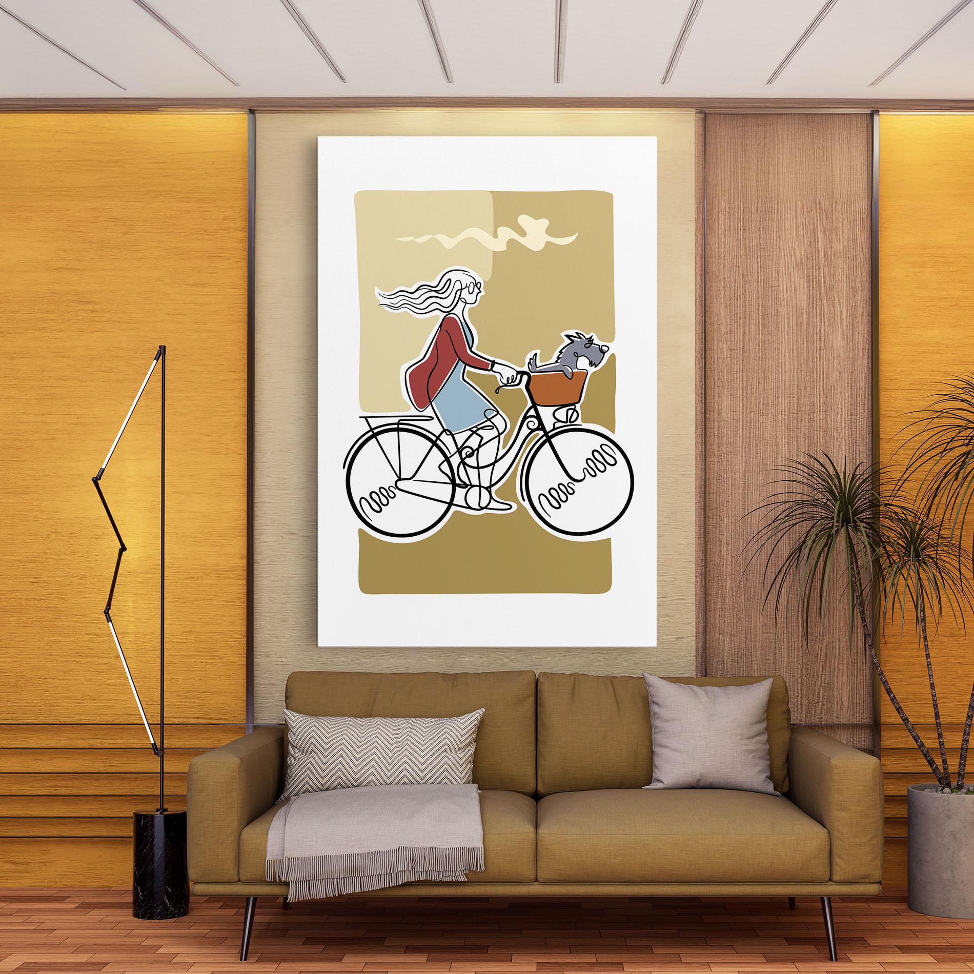 Leinwandbild Dog On Bike mockup 9