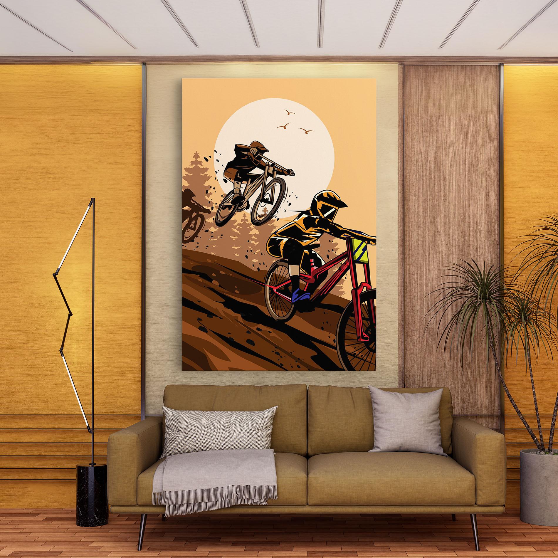 Leinwandbild Downhill Bike mockup 9
