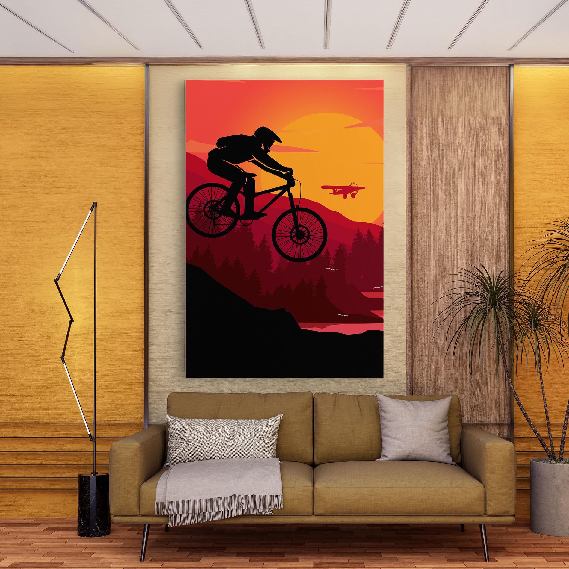 Leinwandbild Mountain Bike Sunset mockup 9
