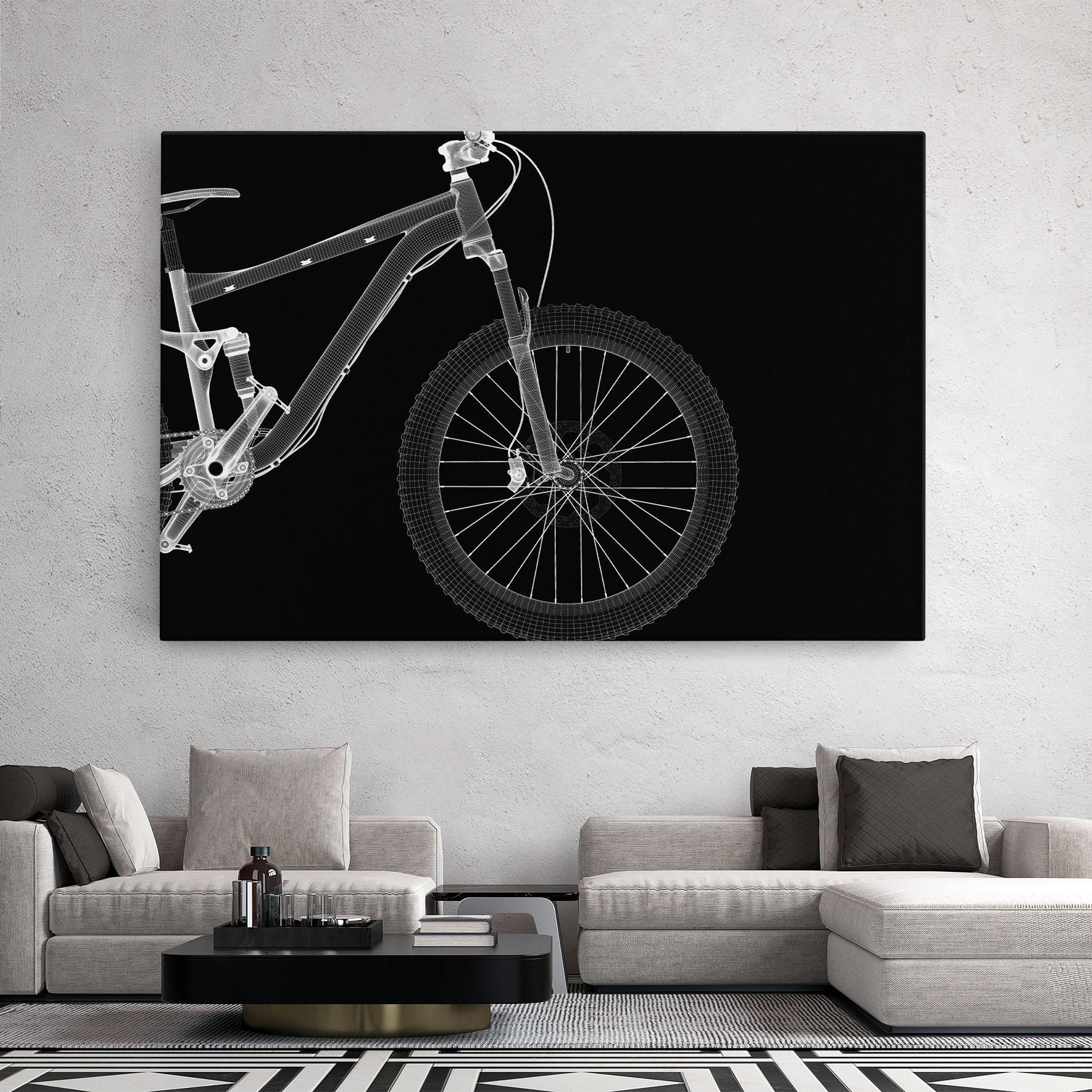 Leinwandbild 3d White Model Bike mockup 2