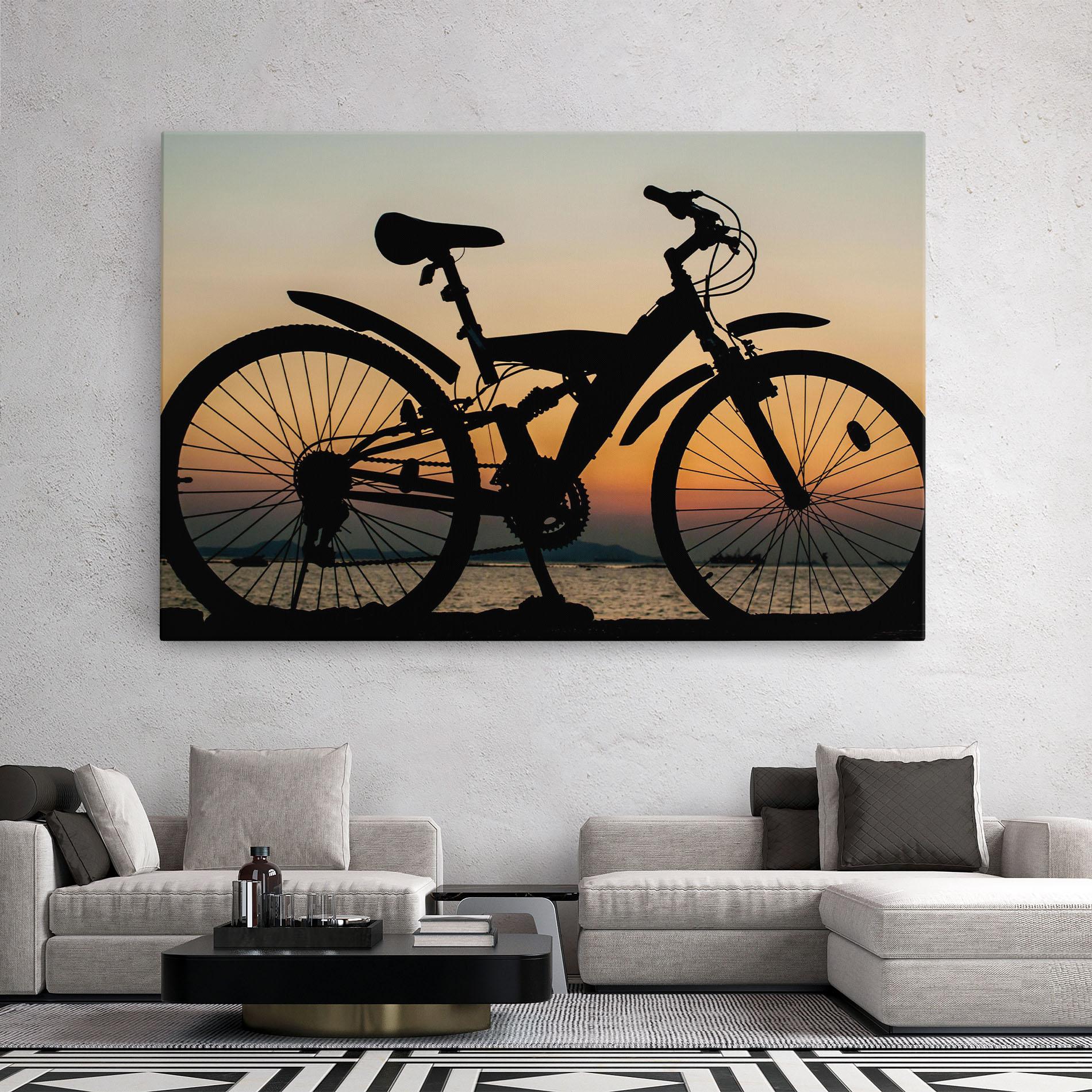 Leinwandbild Beautiful Mtb Shilouette mockup 2