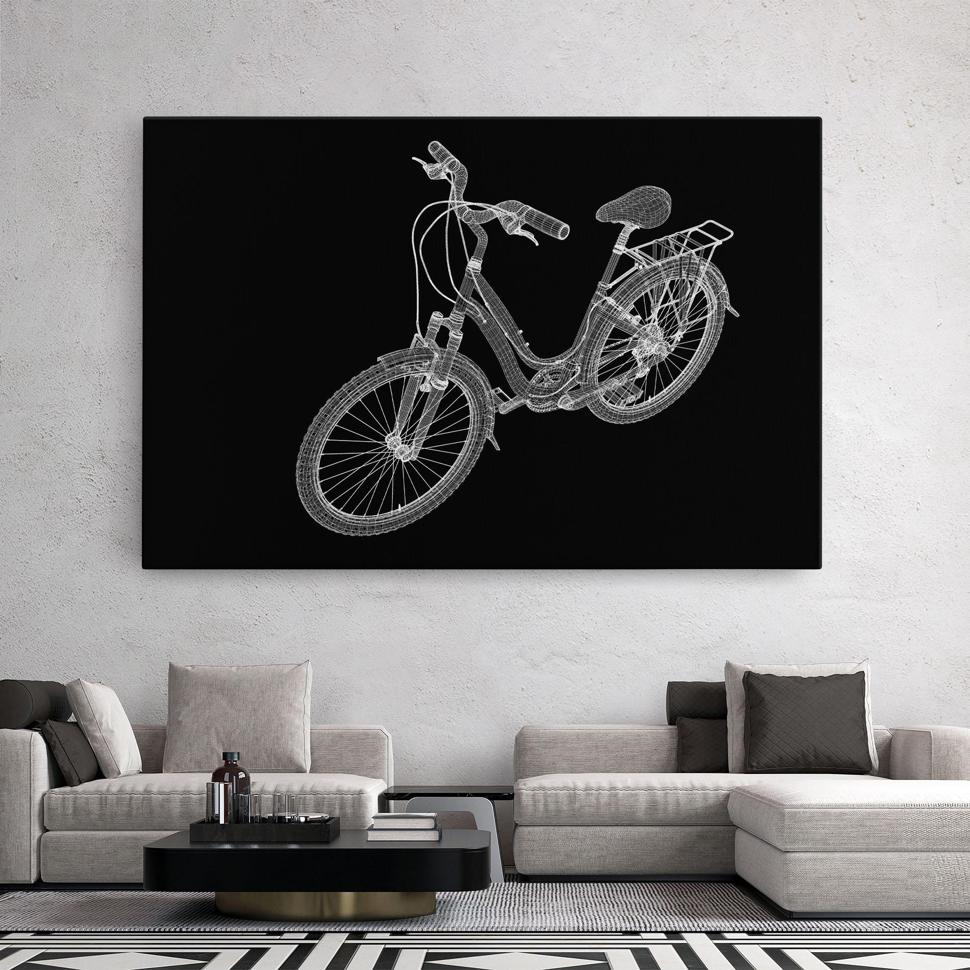 Leinwandbild Bicycle 3d Model mockup 2