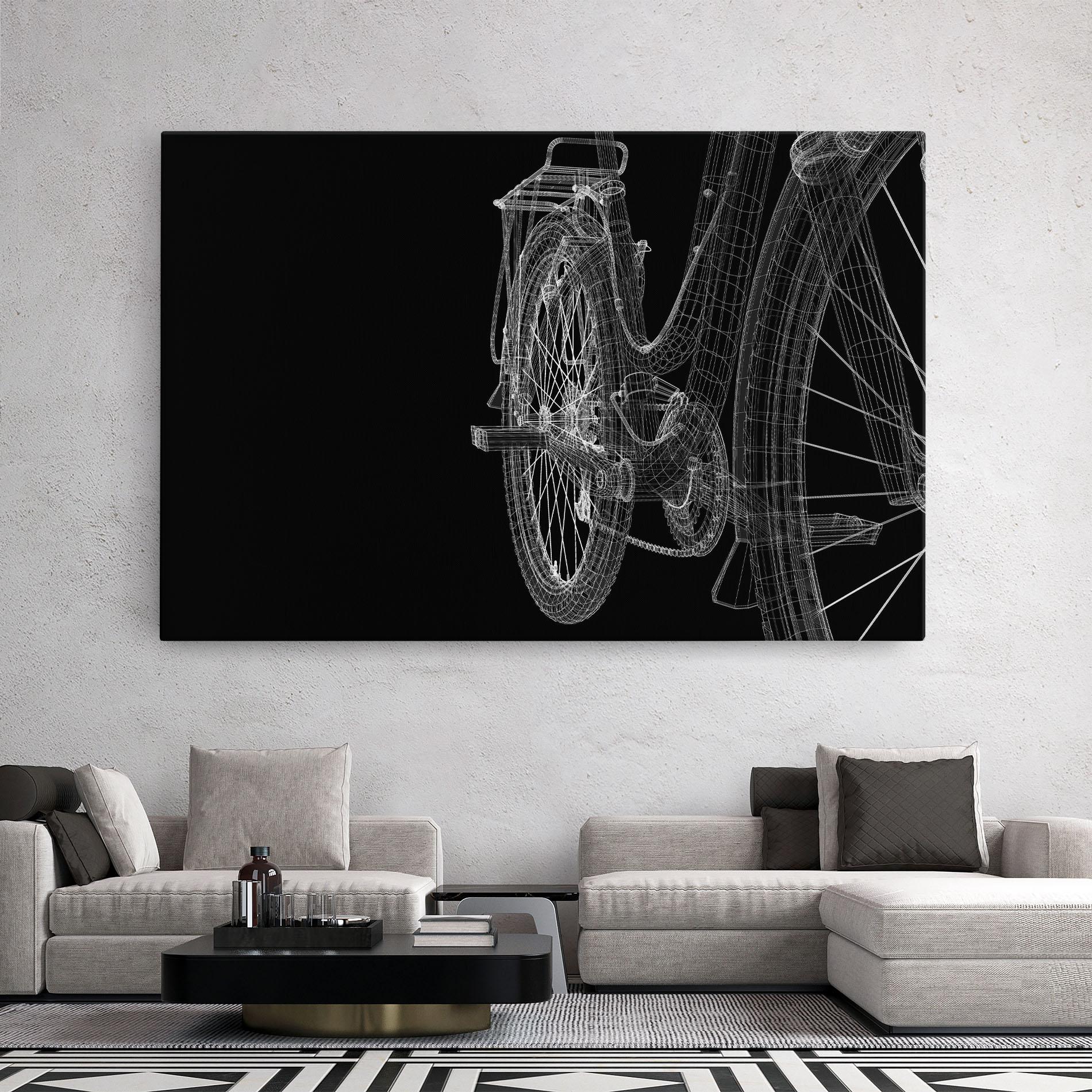 Leinwandbild Bike Wire Model 3d mockup 2